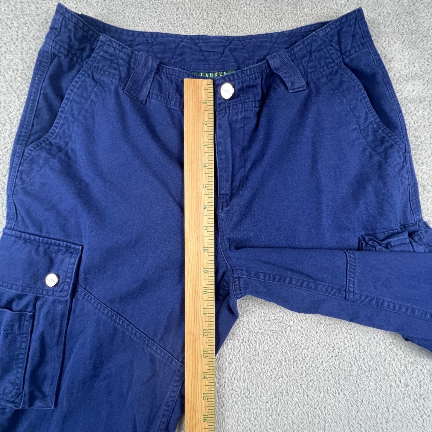 Lauren Ralph Lauren Cargo Utility Pants Womens Size 6 Straight Leg Royal Blue