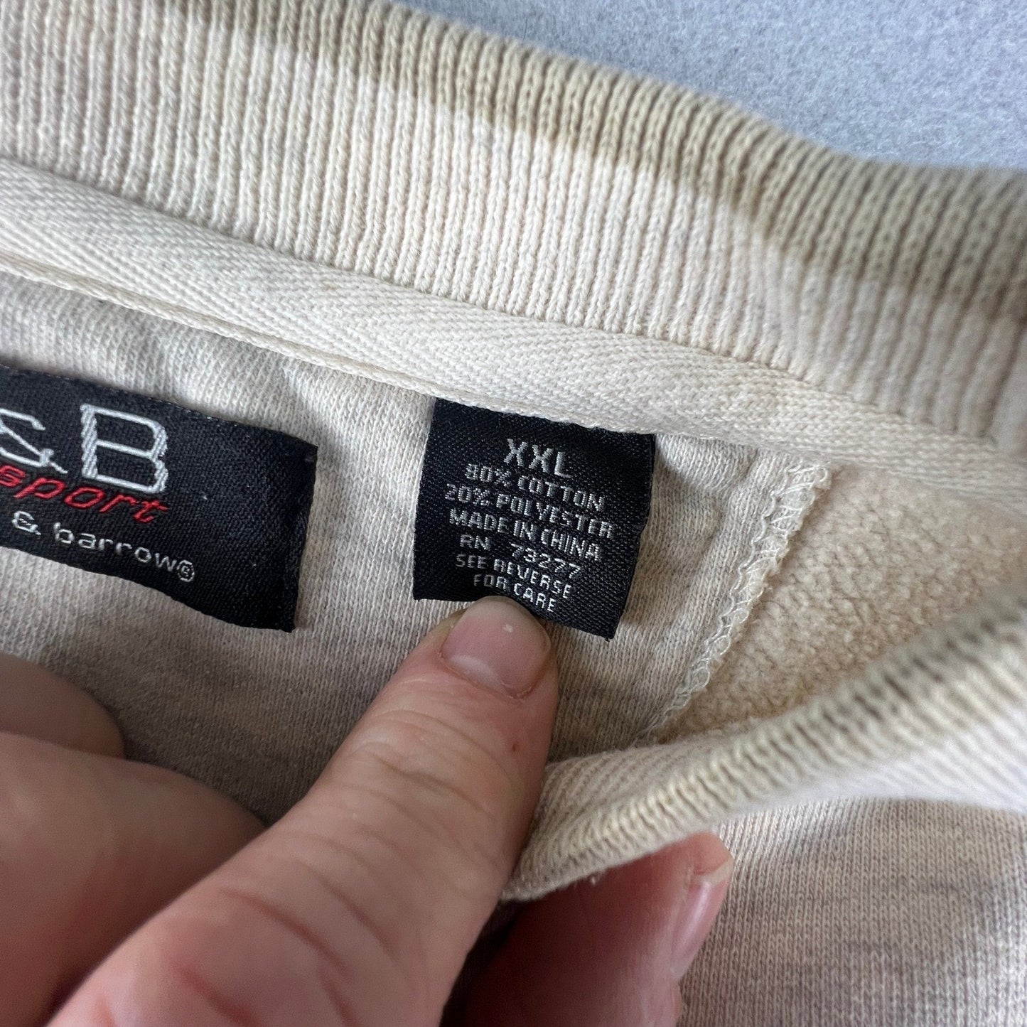 VTG C&B Sport Sweatshirt Mens XXL Gray Bass Fishing Embroidered Cabin Woods Camp