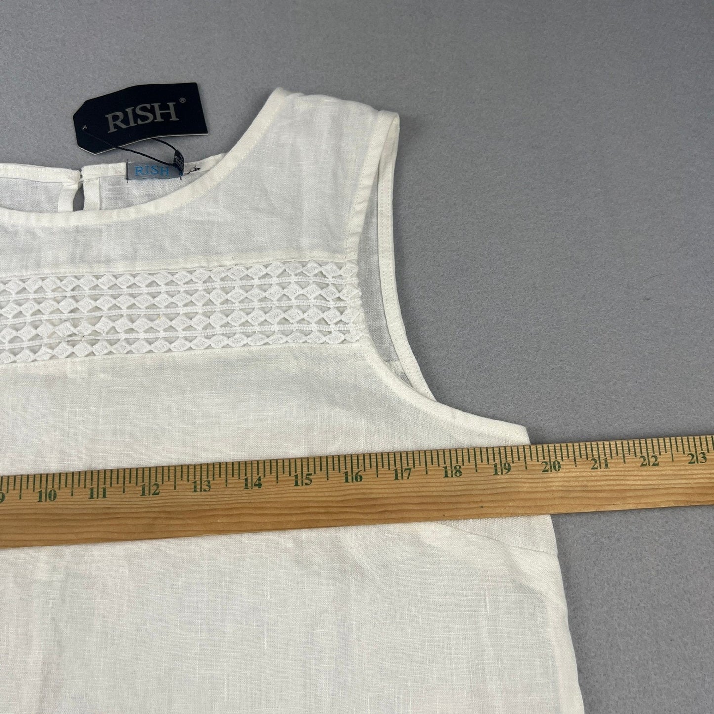NWT 100% Cotton Shift Dress Large White Crochet Lace Cotton Sleeveless Boho Midi