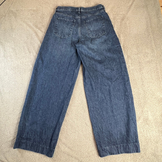 Banana Republic High Rise Women's Size 28 Relaxed Wide Leg Jeans Blue Denim