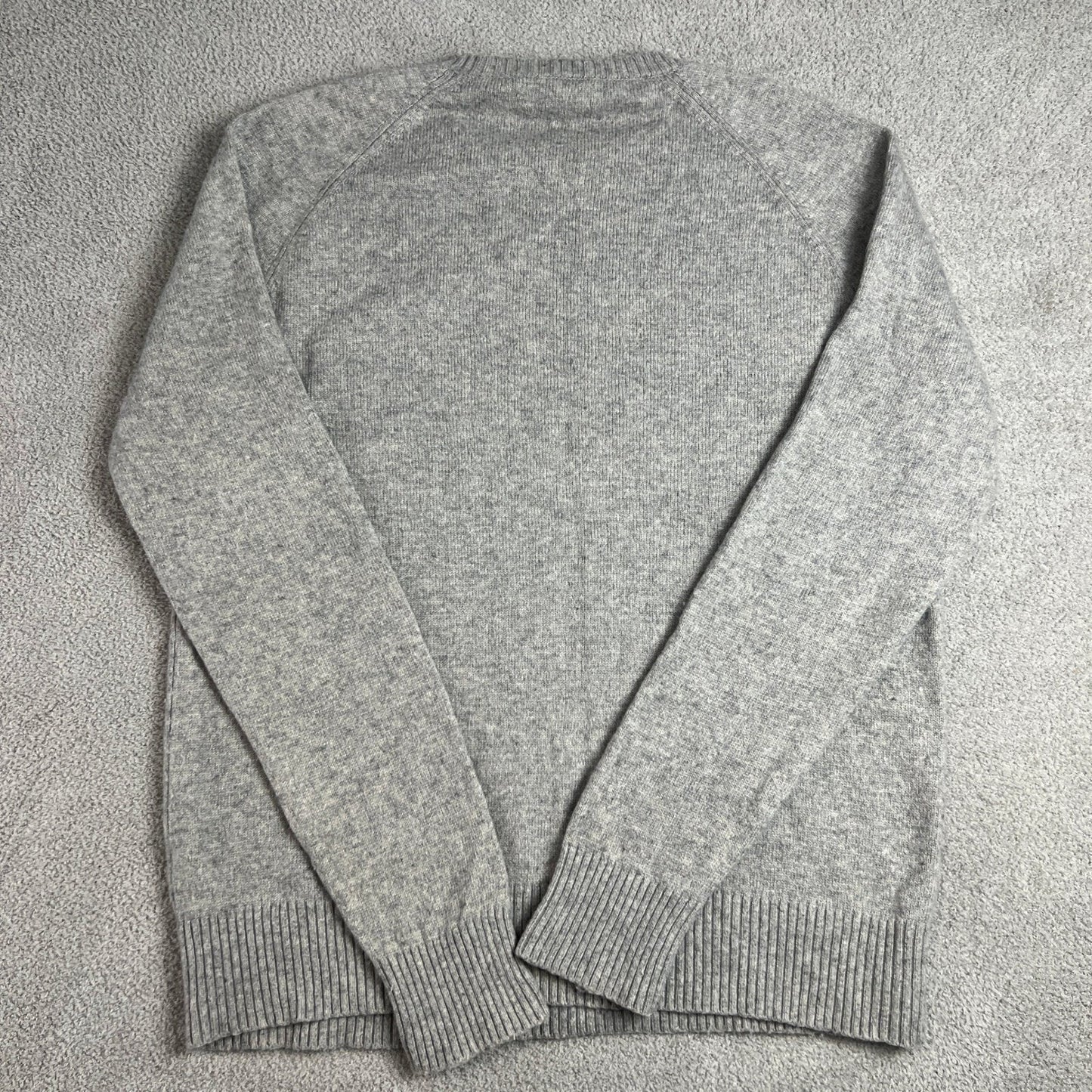 J.Crew Sweater Crewneck Mercantile Men's Size L Grey Raglan Sleeve Wool Blend
