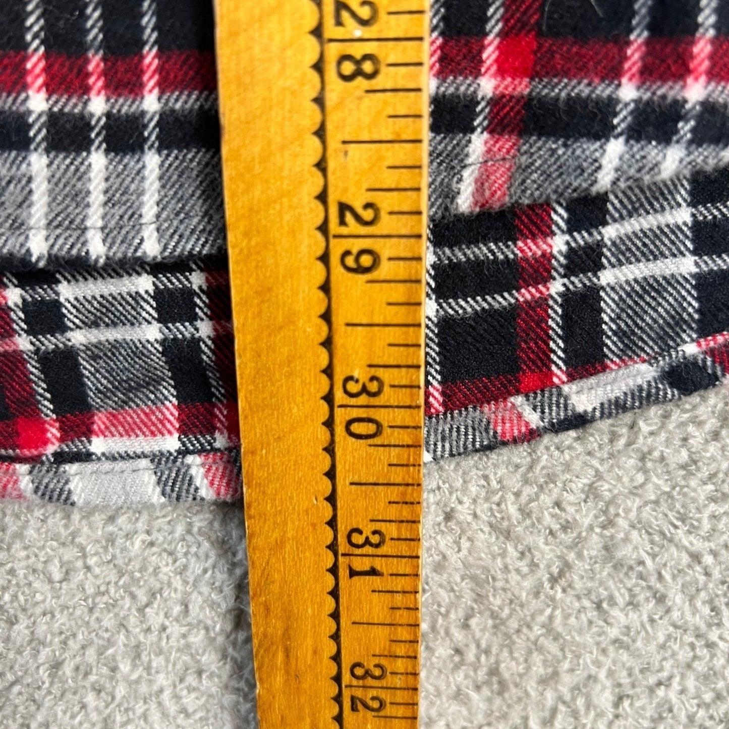 Lands End Flannel Shirt Men's XL Plaid Red Black White L/S Traditional Fit