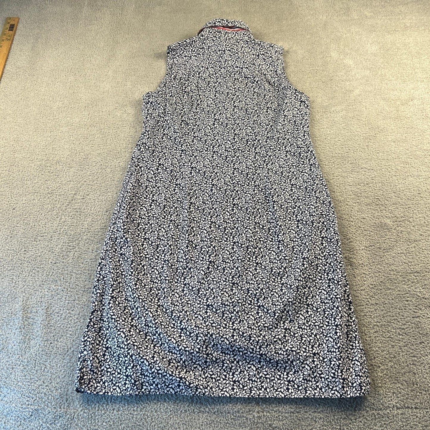 Isaac Mizrahi Shirt Dress Womens Medium Blue Floral Sleeveless Cotton Preppy