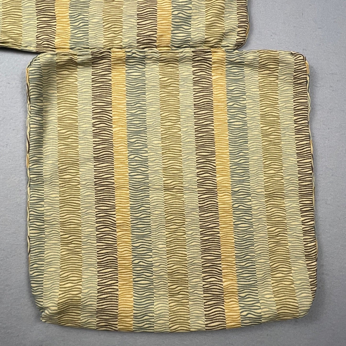 VTG Handmade Throw Pillow Covers Set of 2 18x18 Gold Tan Striped Grandmacore
