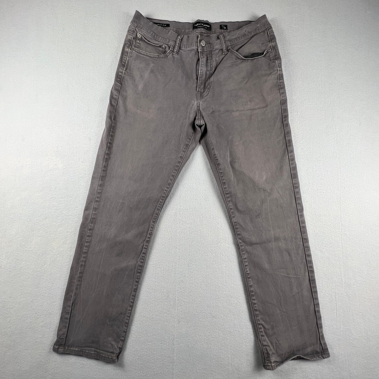 Lucky Brand 410 Athletic Slim Pants Mens 34x30 Gray Stretch Casual Chino Denim