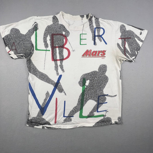 VTG Adidas T Shirt Mens XL 1992 Olympics Albertville Barcelona Mars Candy 90s