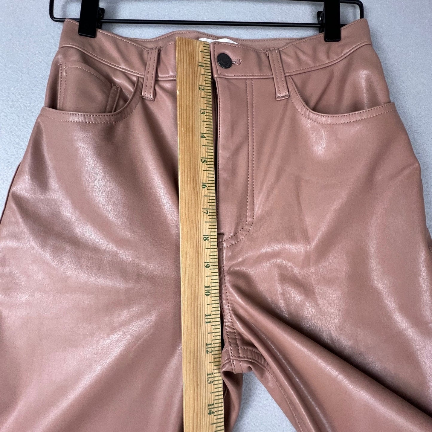 Abercrombie & Fitch Faux Leather Pants Womens 27/4 Pink 90s Straight High Rise