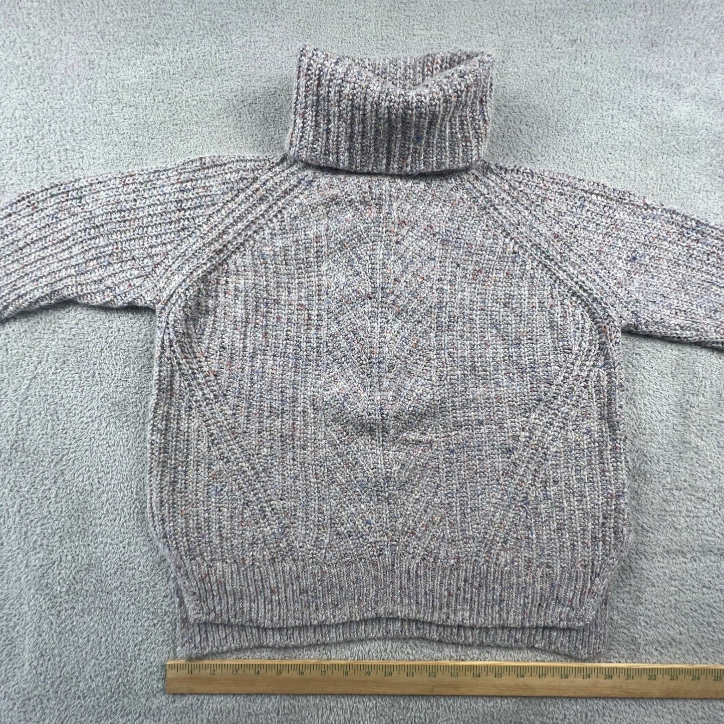 Madewell Womens Turtleneck Sweater Grey Confetti Marl Silk Wool Blend Comfy Cozy