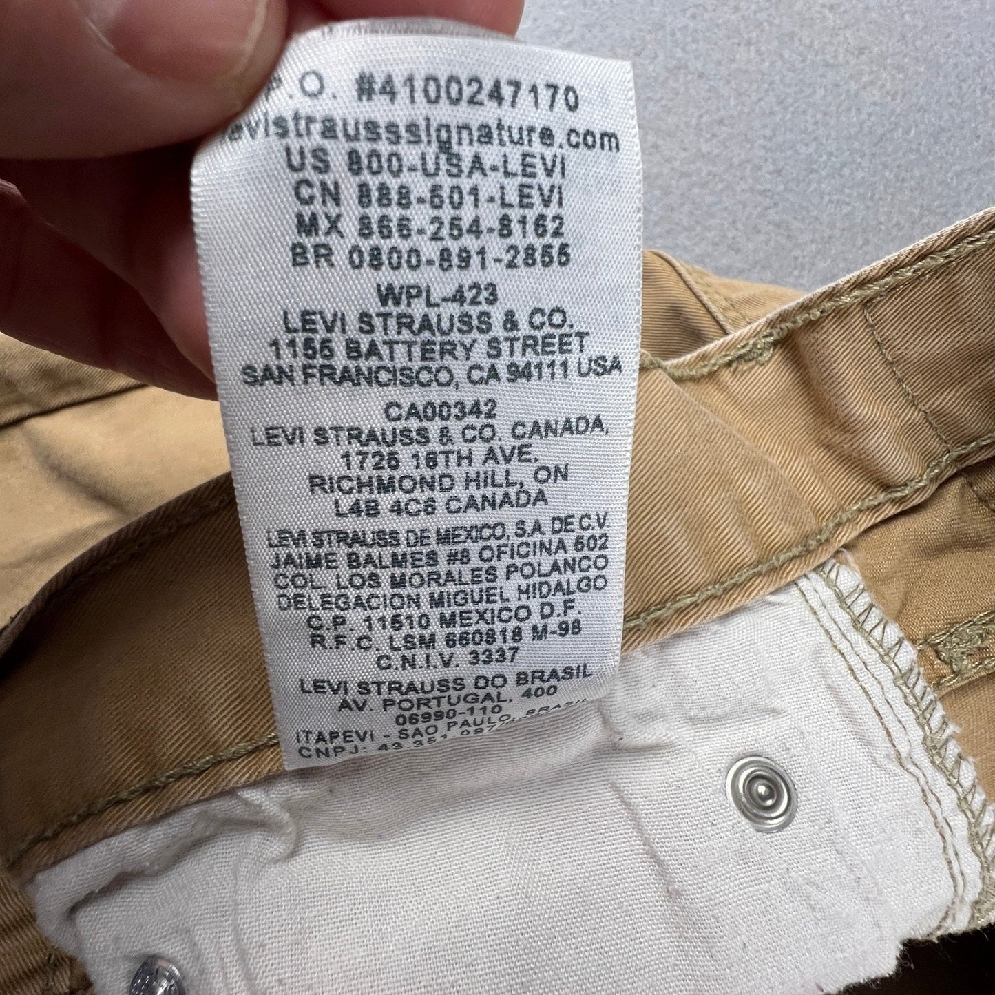 Denizen Levi's 288 Taper Fit Pants Mens 34x29 Tan Khaki Chino Casual Workwear