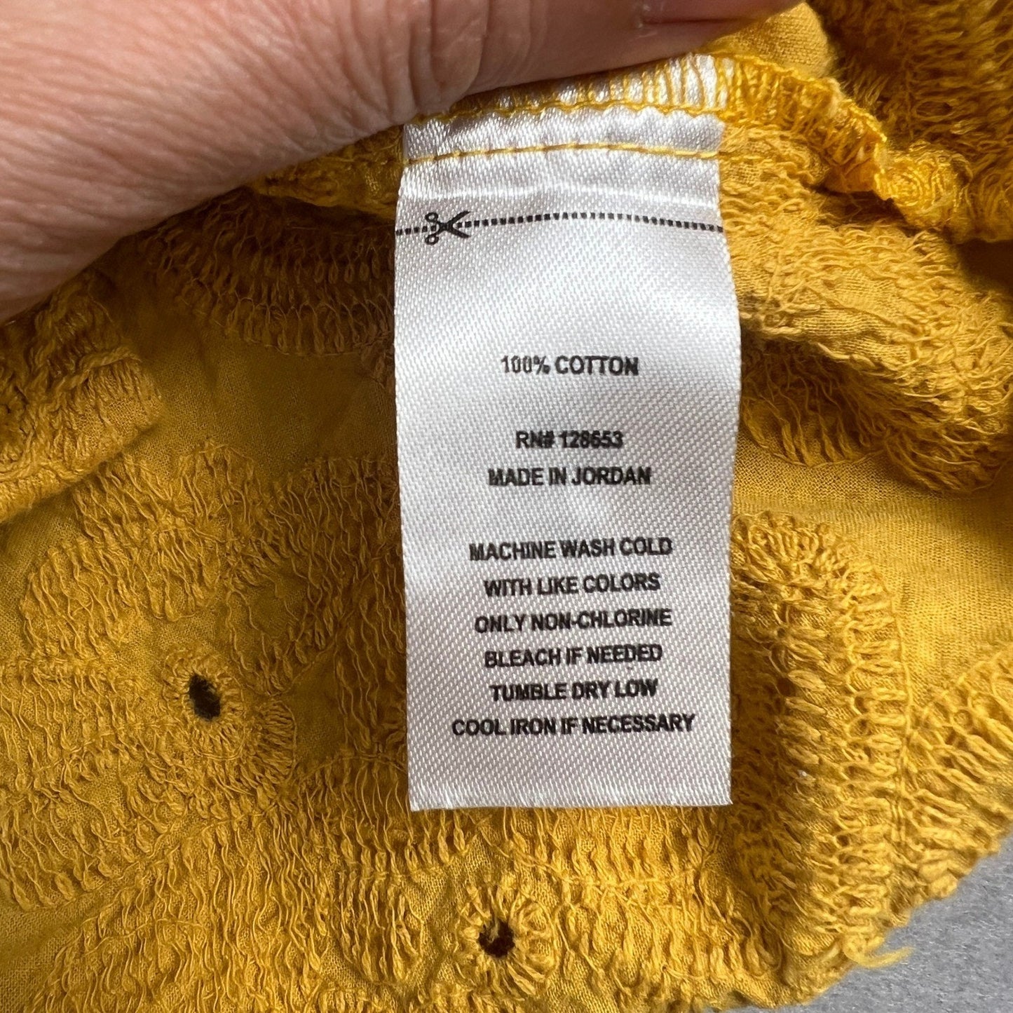 Calypso St Barth Eyelet Blouse Womens Medium Yellow Cotton Short Sleeve Boho Top