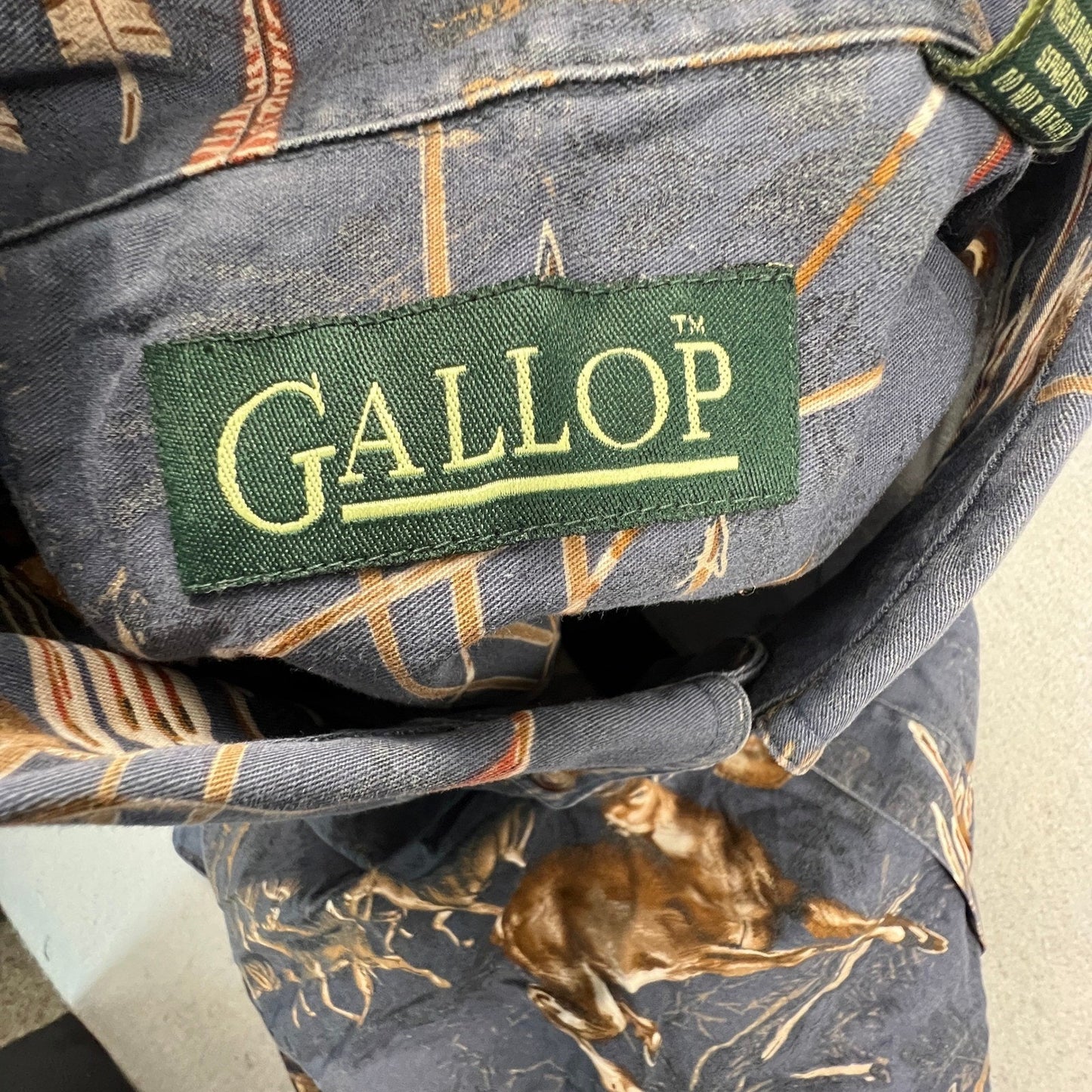 Gallop Button Down Shirt Mens XXL Blue Deer Bow Arrow Print Long Sleeve Hunting
