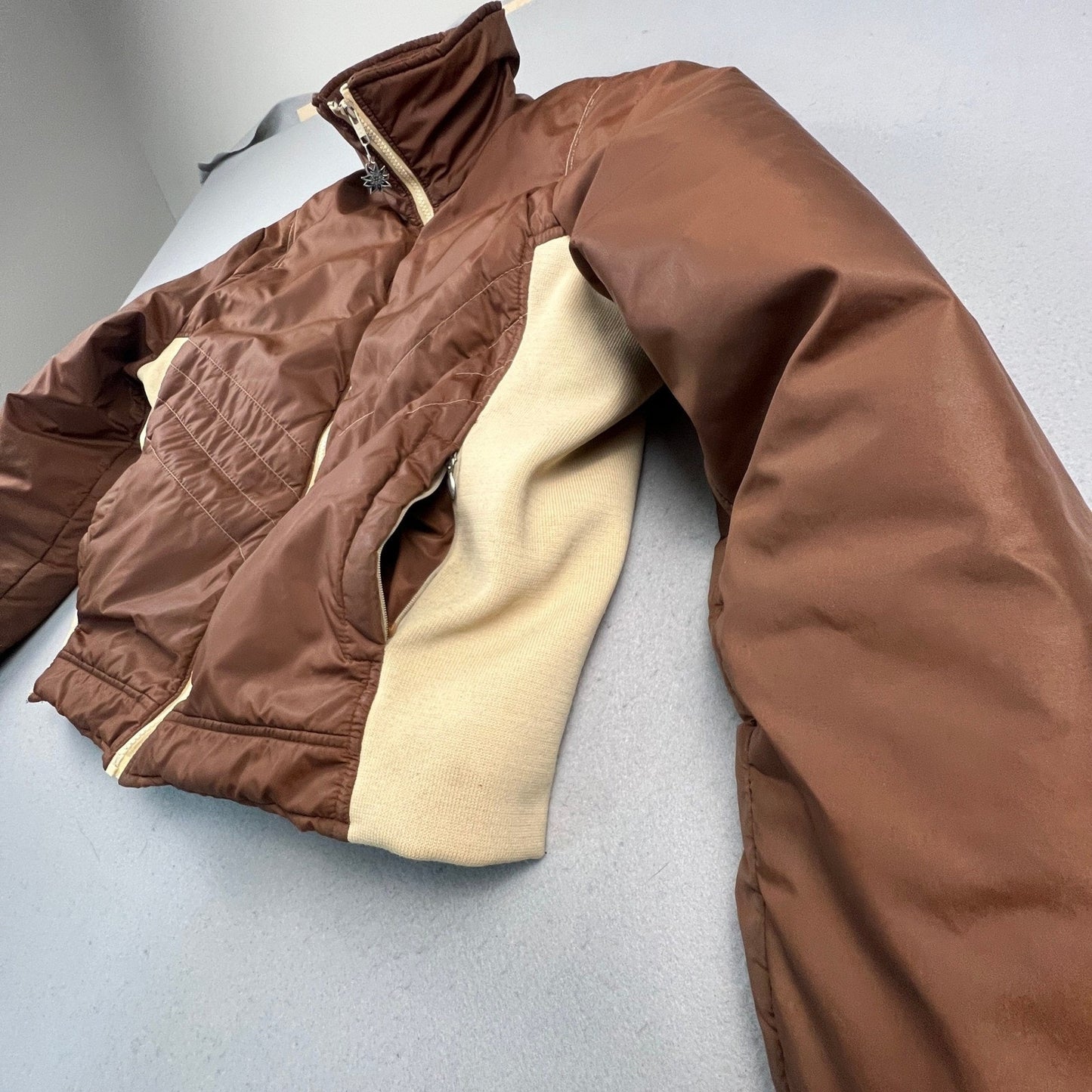 VTG Alpine Designs Goose Down Puffer Jacket XL Brown USA Made Ski Coat RARE Warm