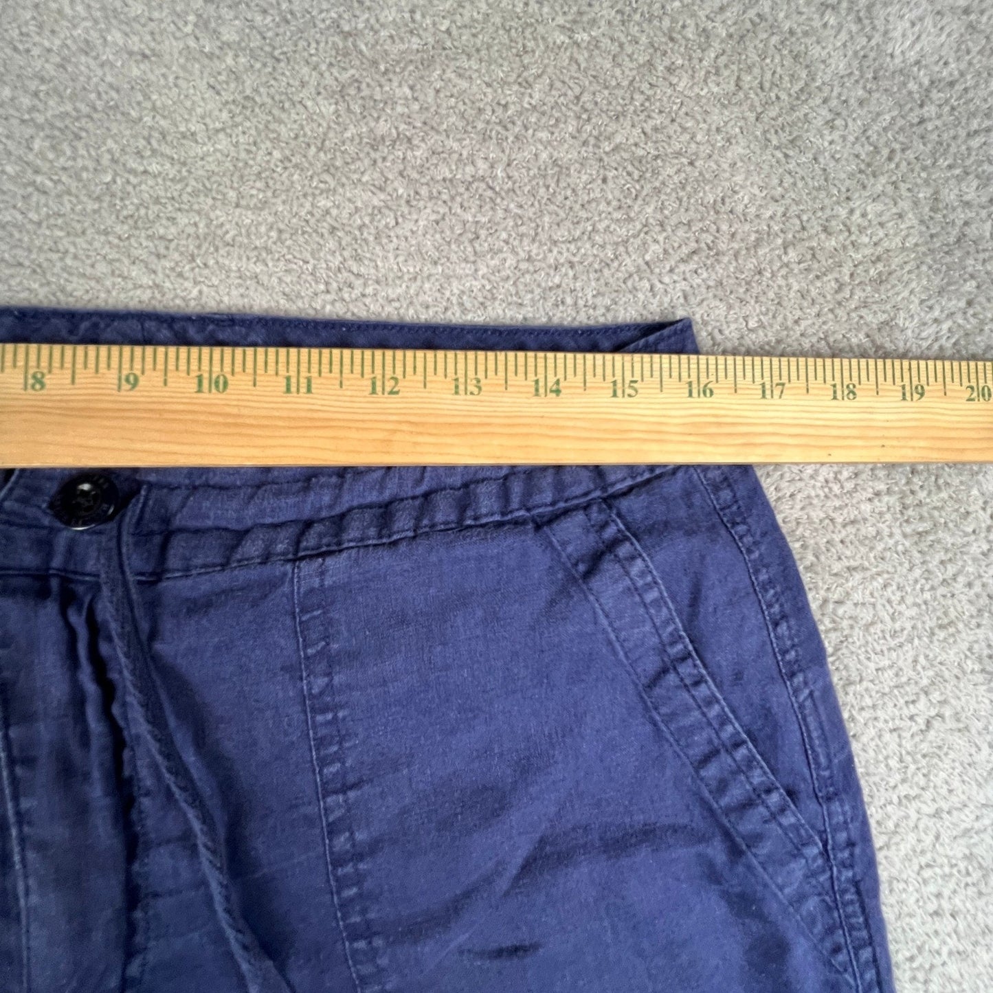 Lauren Ralph Lauren Linen Pants Womens 6 Navy Blue Drawstring Casual Coastal
