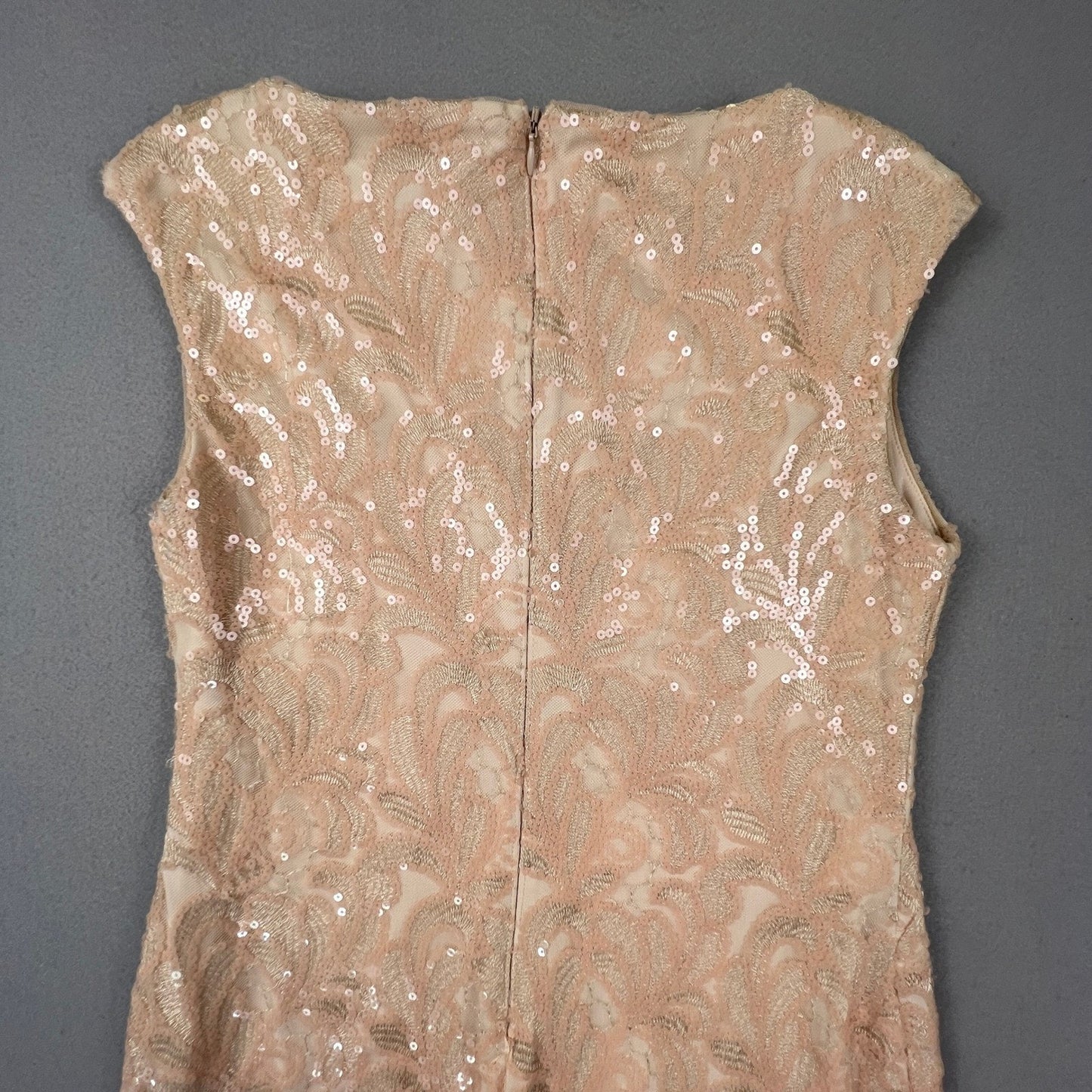 Lauren Ralph Lauren Sheath Dress Womens 8 Sequin Lace Cocktail Party Formal