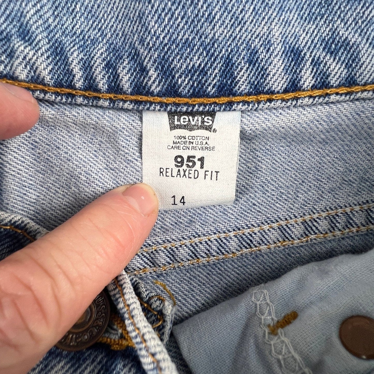 Levi's 951 Denim Shorts Womens 14 Relaxed Orange Tab Vintage 90s Mom Streetwear