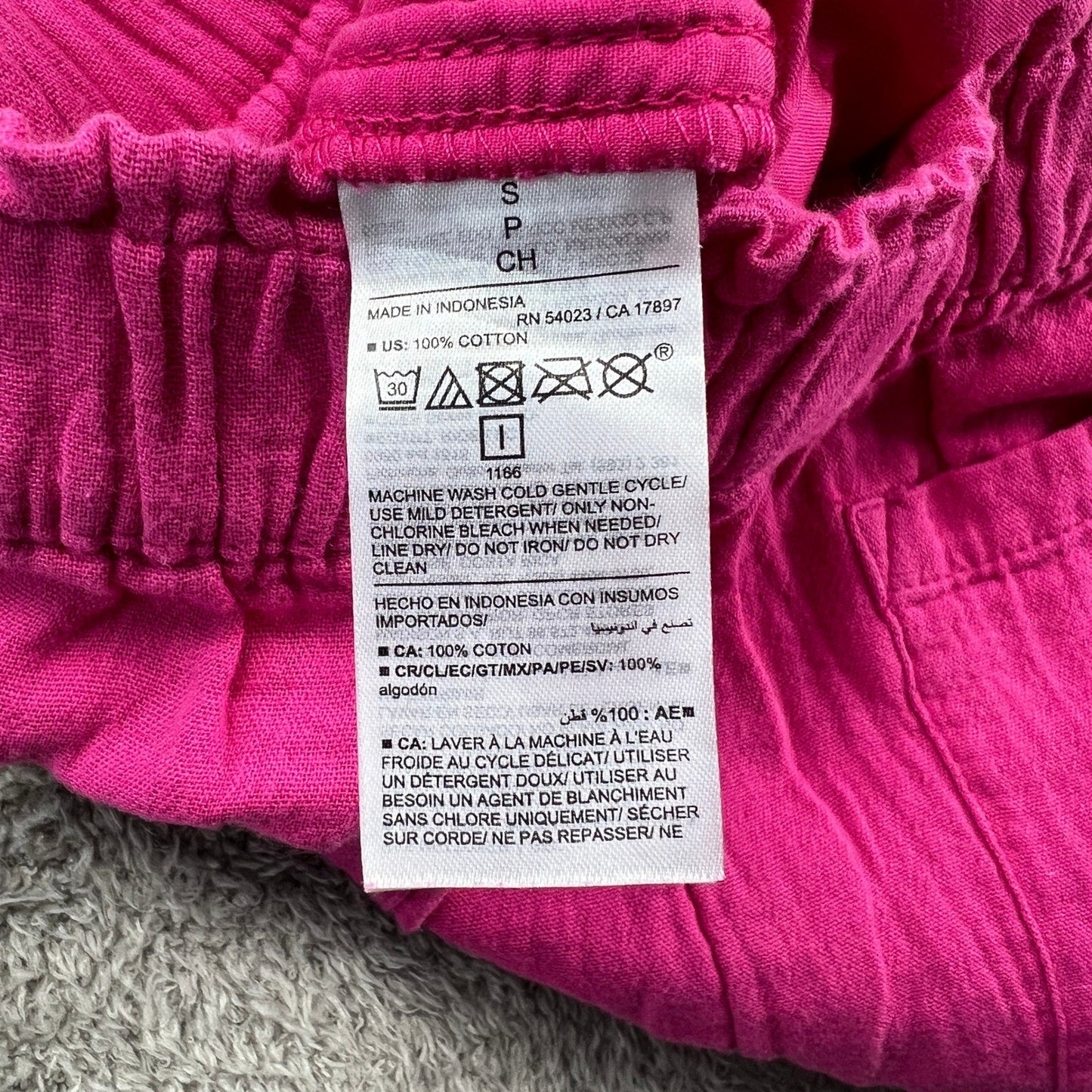 100% Cotton Gauze Elastic Waist Shorts Womens Fuchsia Size S Small Old Navy
