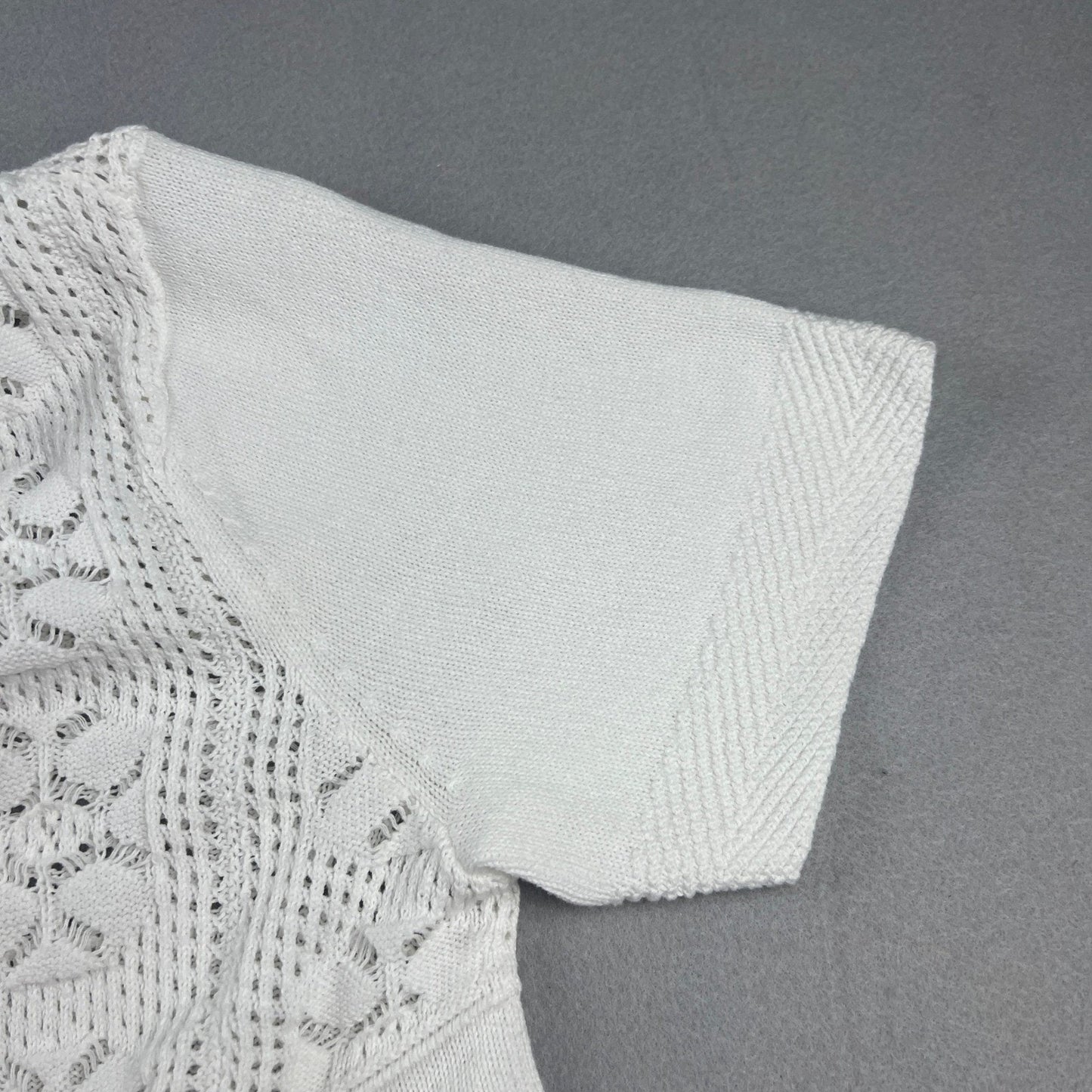 Torrid Cardigan Sweater Womens 1 White Pointelle Crochet Open Front Shrug Boho