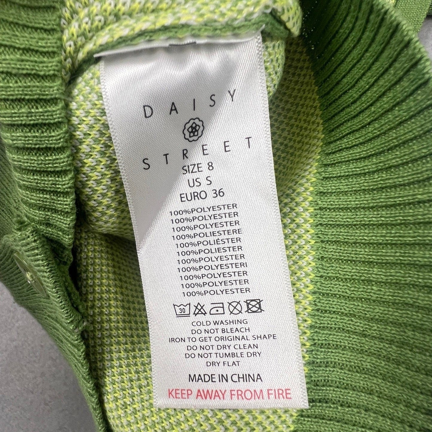 Daisy Street Halter Knit Top Womens Small Green Floral Button Front Retro Y2K