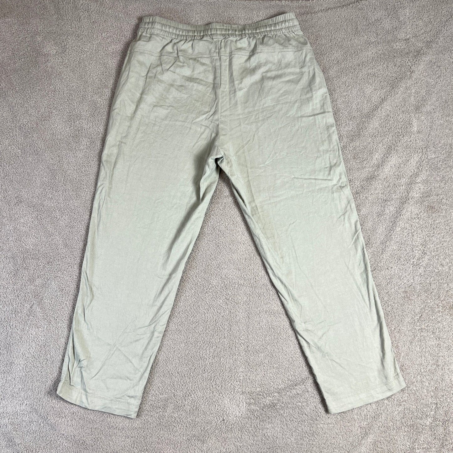 32 Degrees Cool Pants Linen Blend Women's M Light Green Drawstring Waist Wide