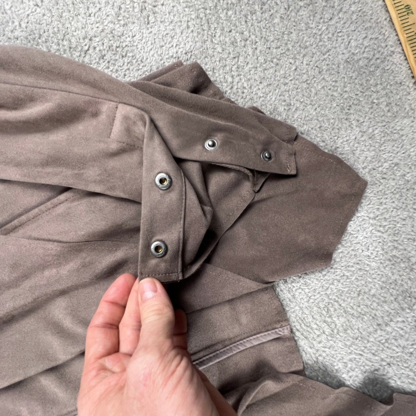 Kut from the Kloth Faux Suede Jacket Womens Small Brown Front Moto Boho