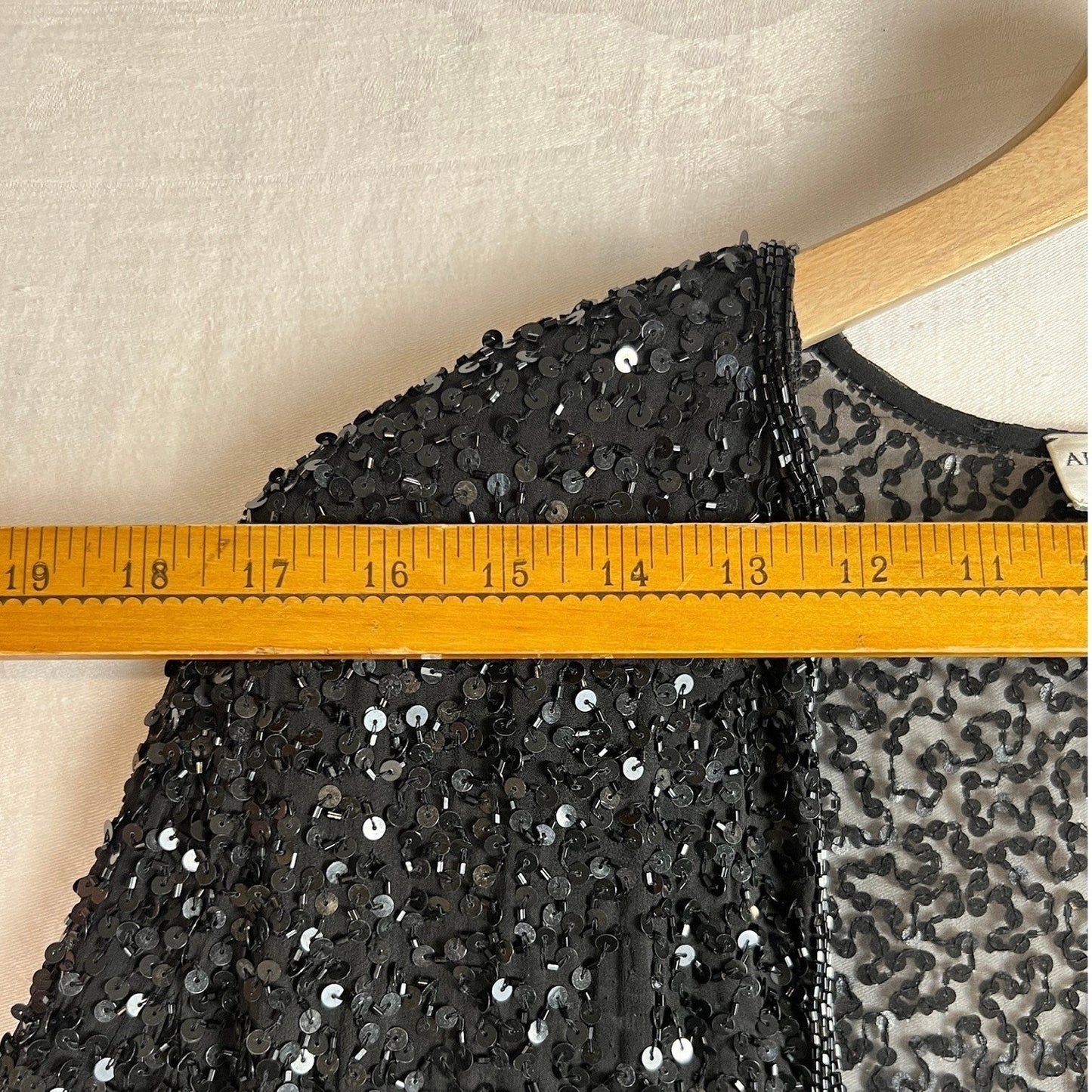 Silk Sequin Cardigan Adrianna Papell Women Small Evening Black Sheer Open Jacket