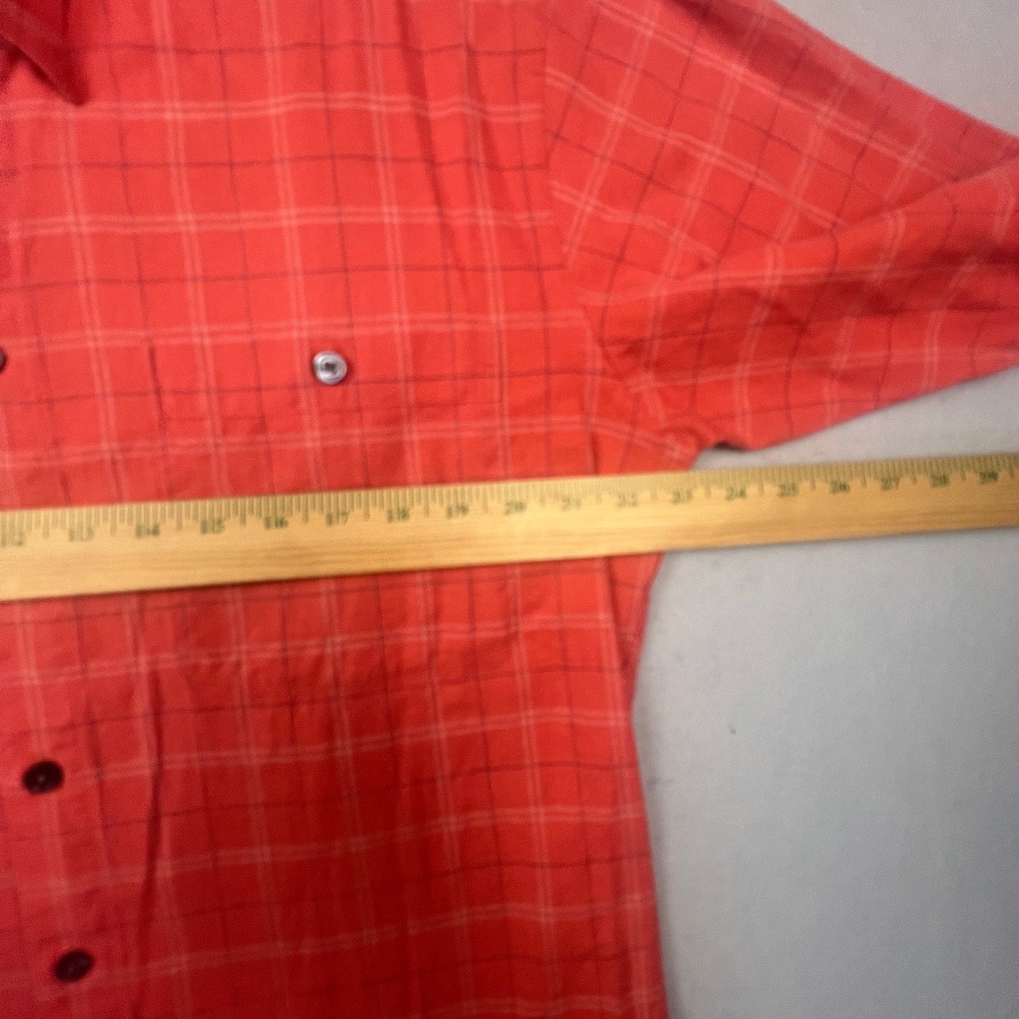 Scott Barber Button Down Shirt Mens M Red Windowpane Plaid Cotton Casual