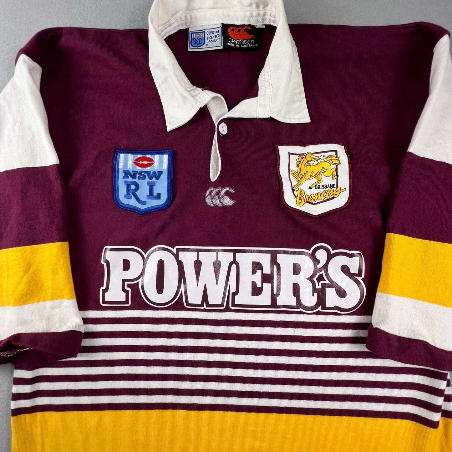 Vintage Brisbane Broncos Canterbury Rugby Jersey Mens XL Power's 90s NSW RL wow