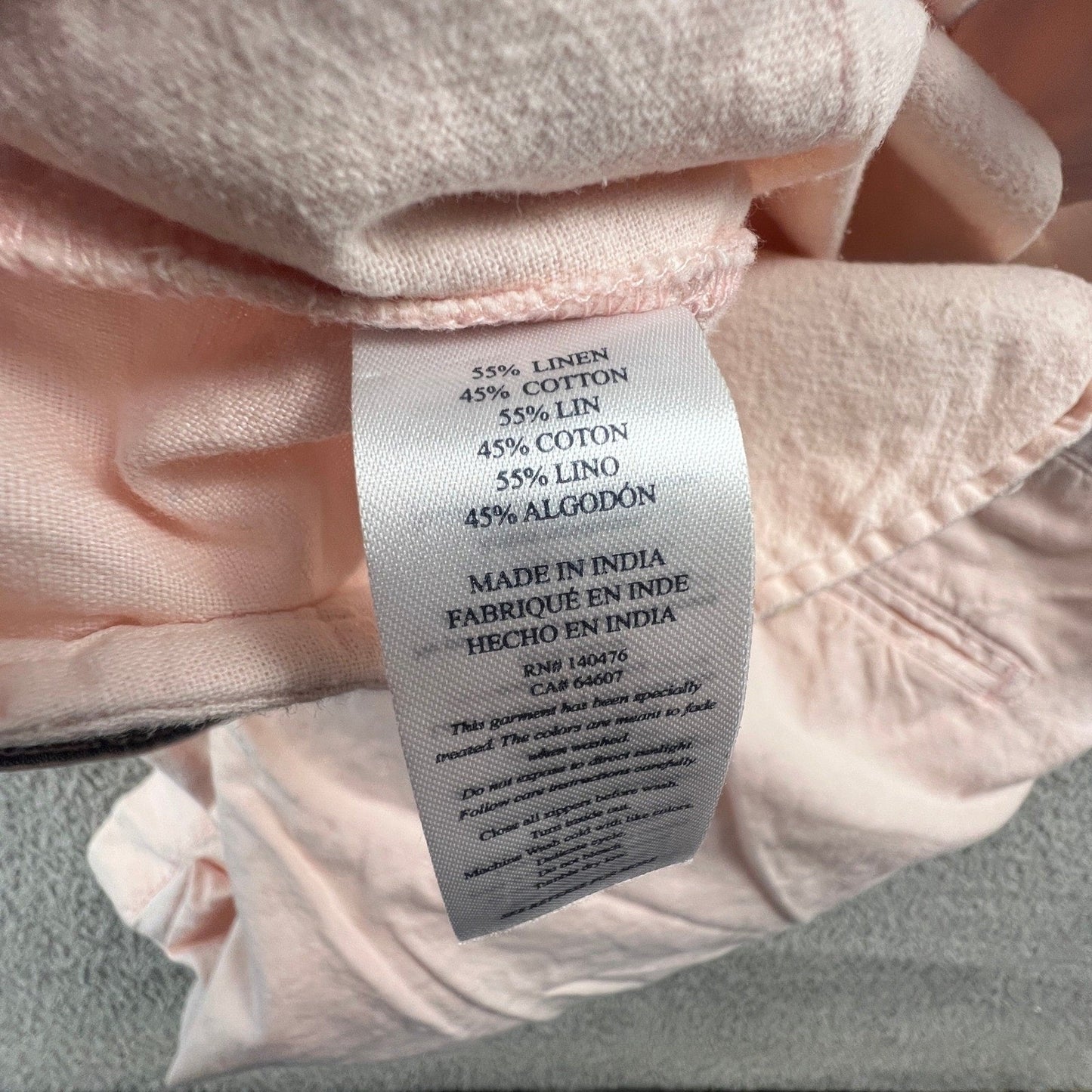 Faherty Linen Cotton Shorts Mens 36 Pink Flat Front Casual Summer Beach Coastal