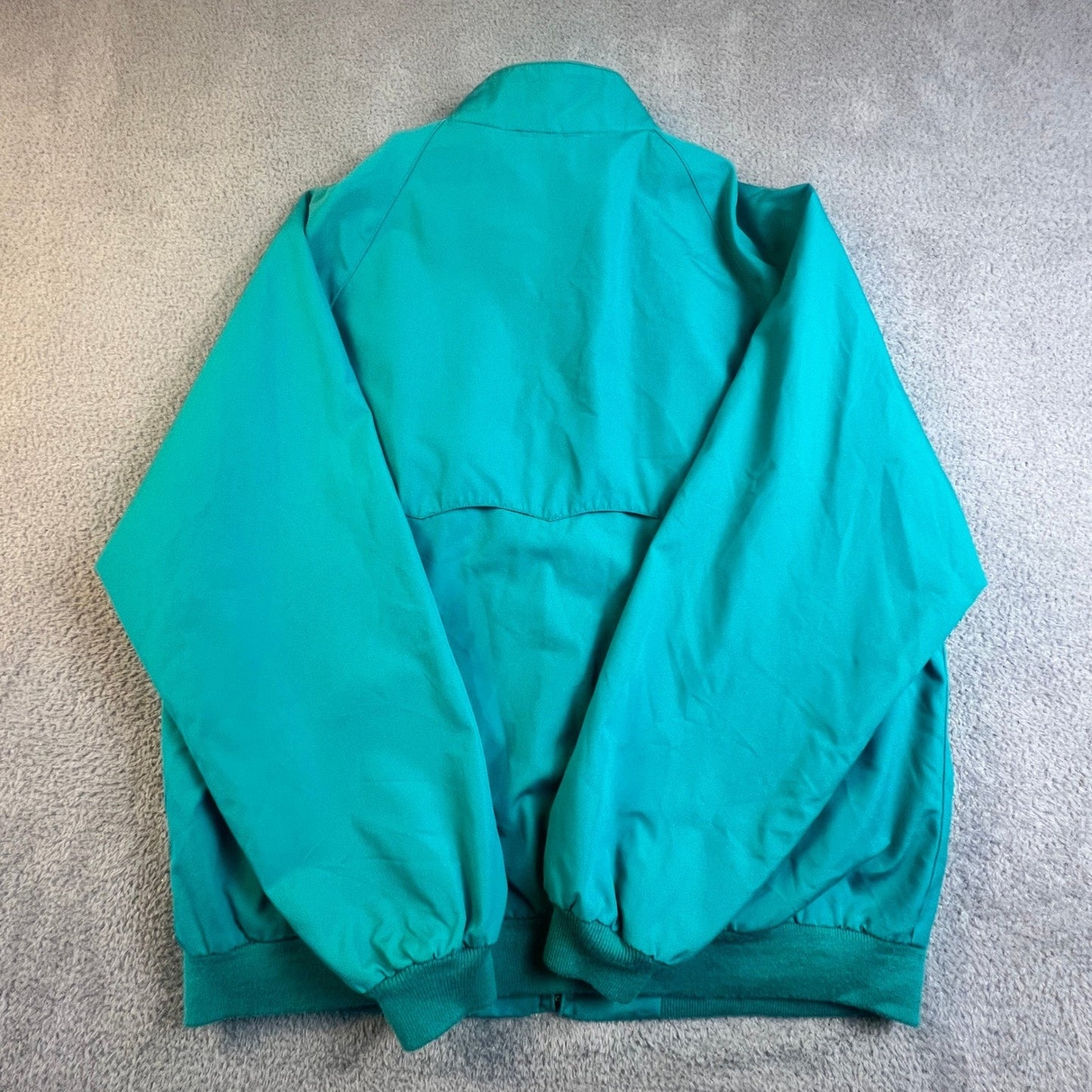 Vintage Izod Lacoste Harrington Jacket Mens Large Teal Green Plaid Lined
