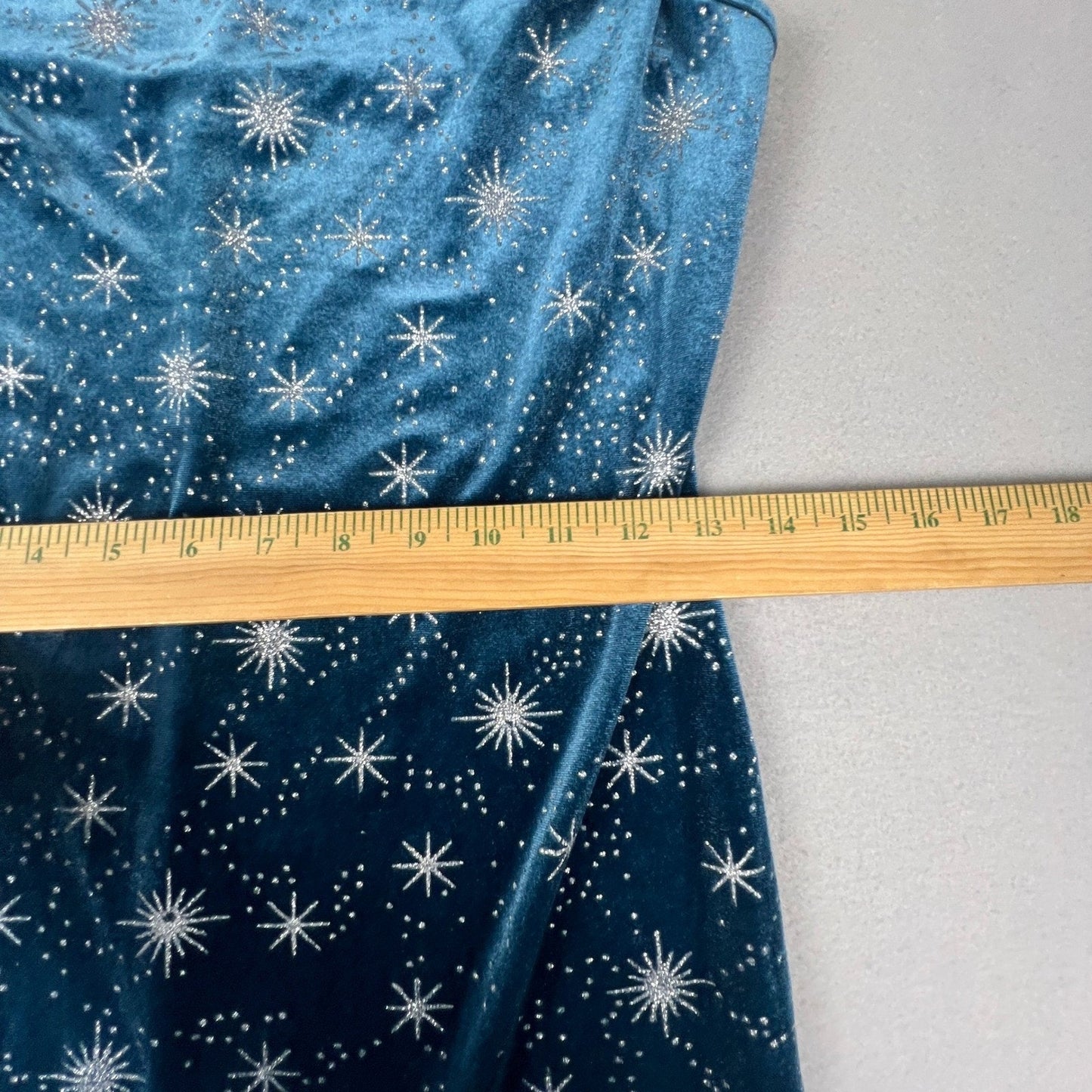 Cider Velvet Maxi Dress Womens Medium Teal Celestial Starburst Cowl Neck Party
