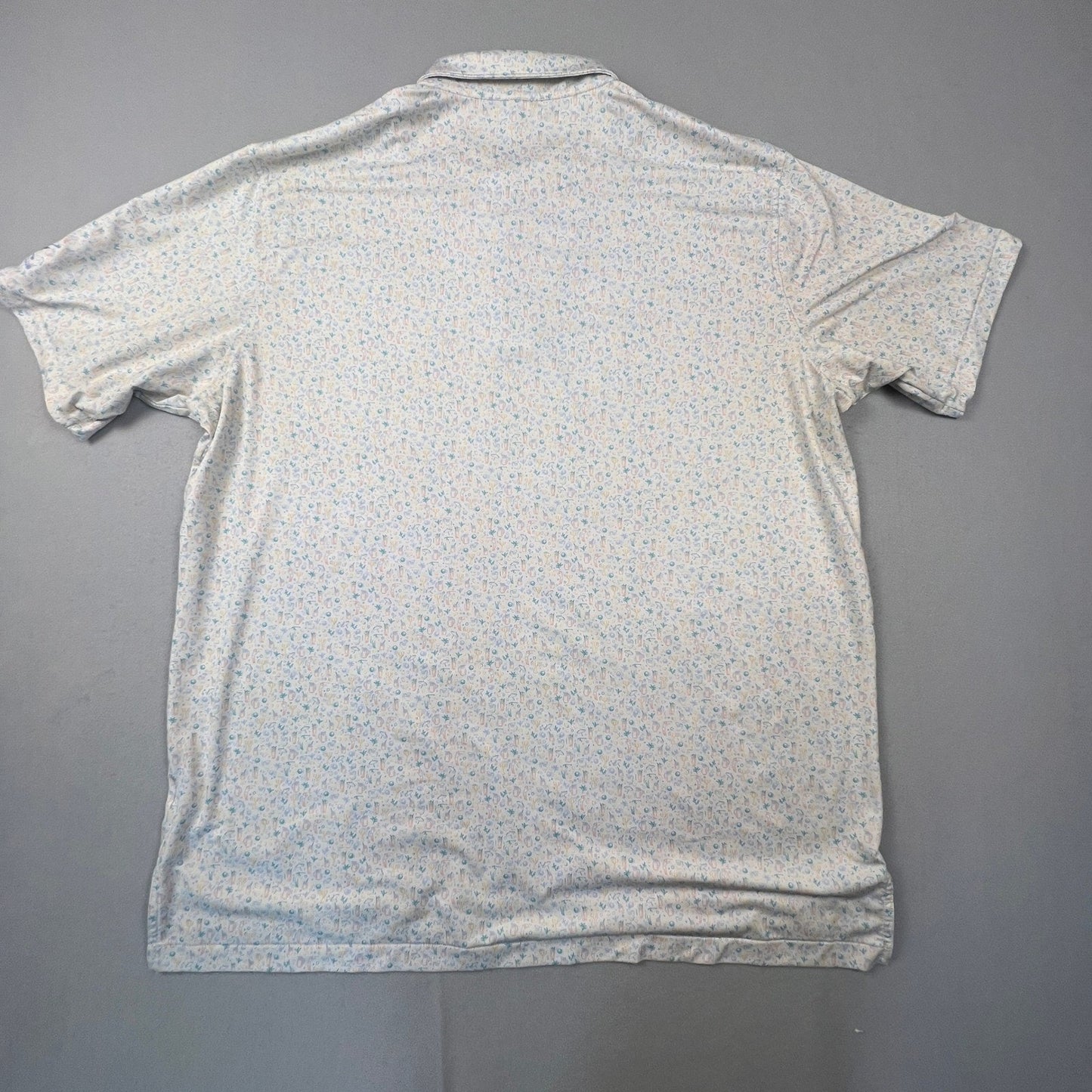 Peter Millar Polo Shirt Mens XXL White Golf Print Summer Comfort Royal Golf Club