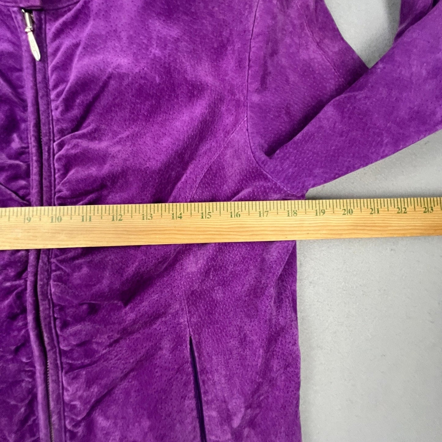 Wilsons Leather Maxima Suede Jacket Women L Purple Moto Mock Neck Y2K Joker Chic