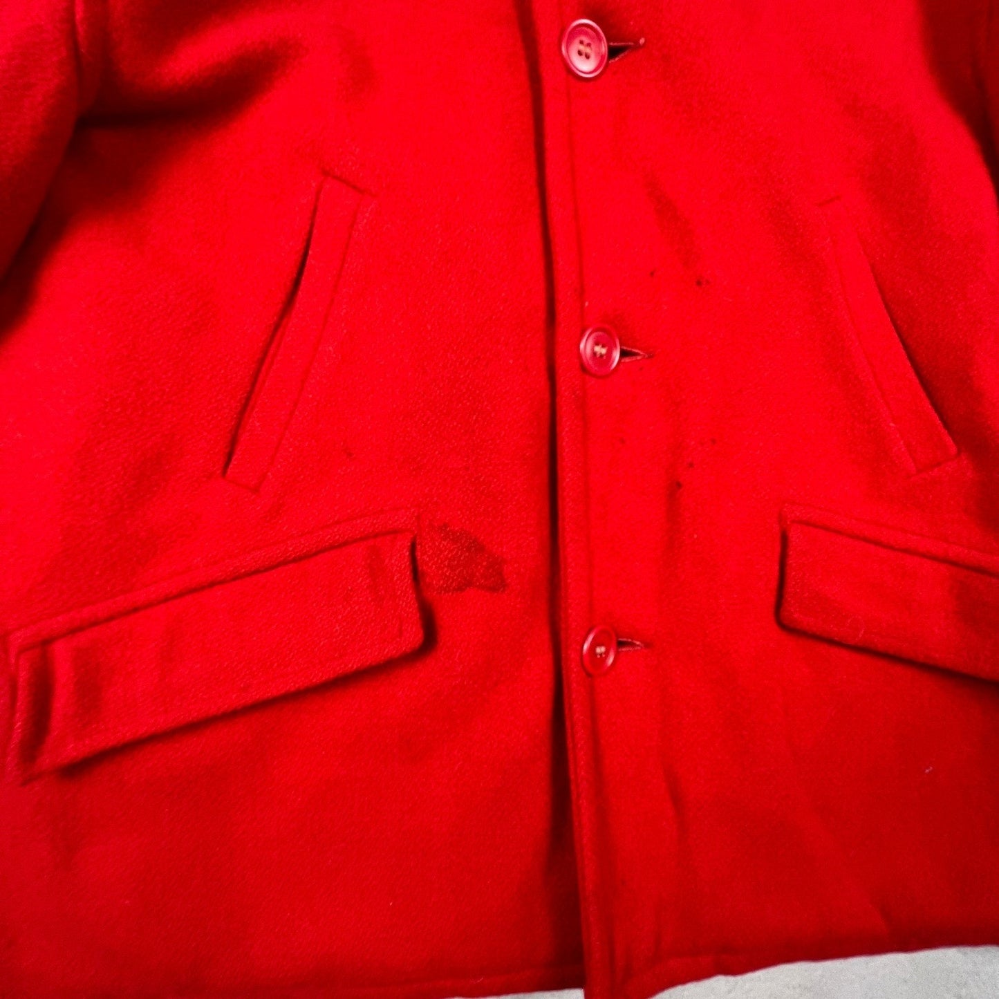 Vintage Sears Sportswear Wool Cruiser Jacket Mens L Red Hunting Game Pocket 60s