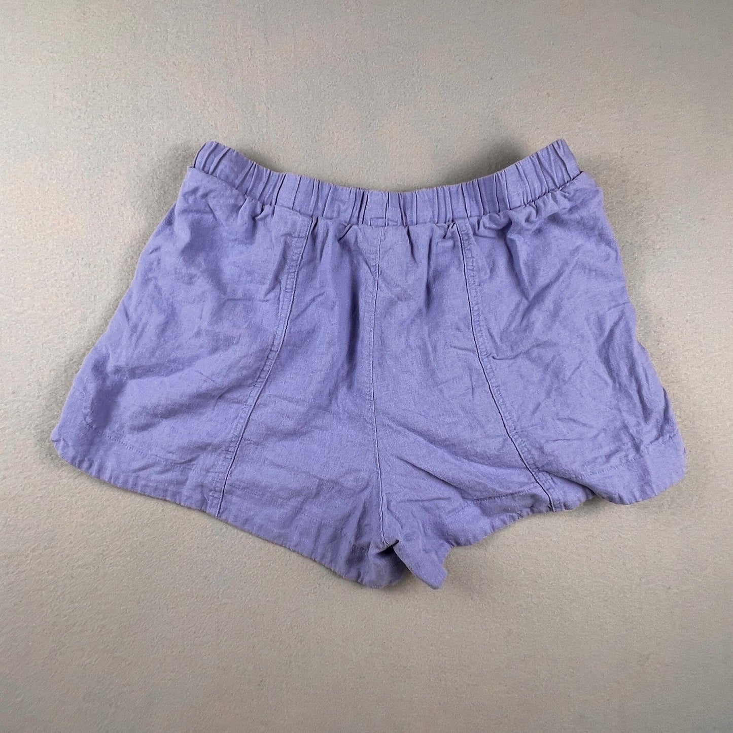 Linen Blend Shorts Medium Purple Drawstring Casual Summer Universal Thread