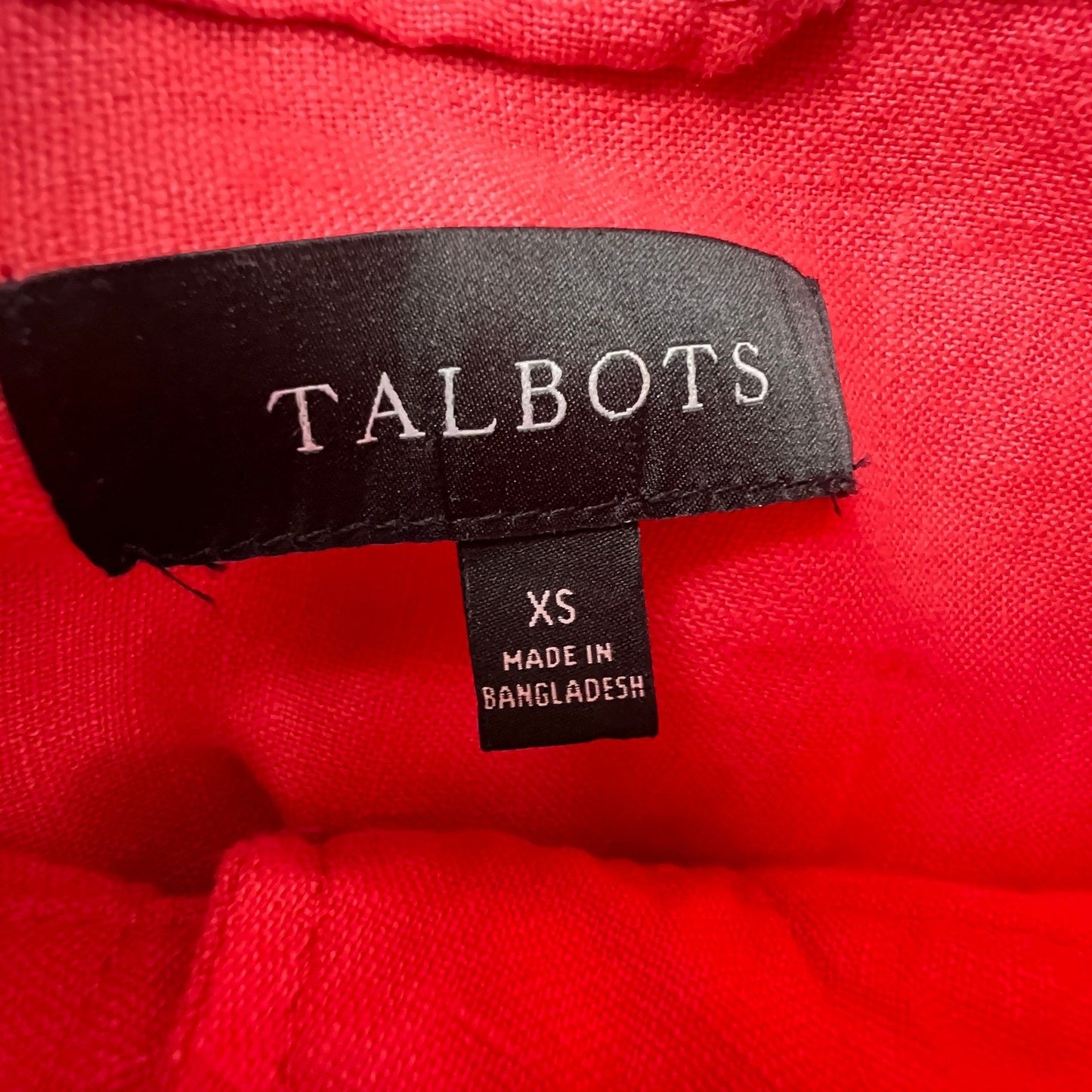 Talbots Linen Utility Jacket Womens XS Coral Pink Button Front Drawstring Casual