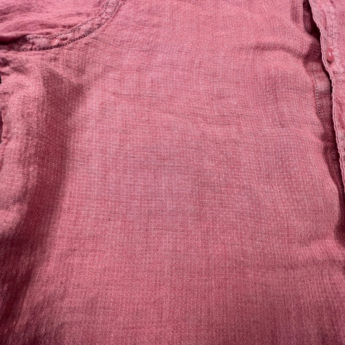 Raffi Button Down Shirt Womens Small Pink 100% Pure Linen Casual Summer