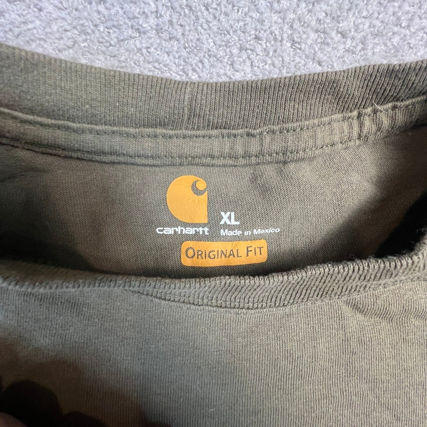 Carhartt K87 Mens XL Green Original Fit Short Sleeve Pocket T Shirt Daily Wear