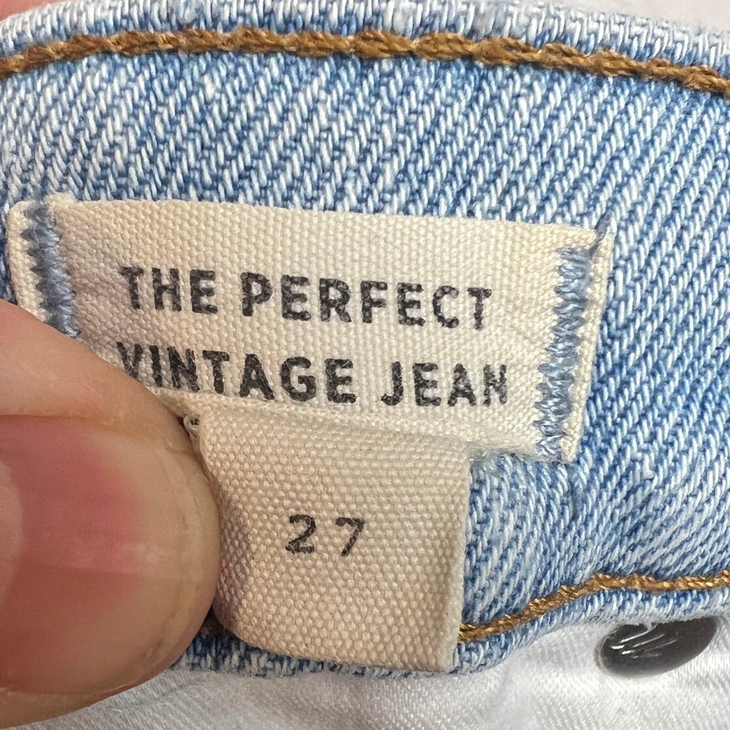 Madewell Jeans Womens 27 The Perfect Vintage Jean Light Wash Distressed Denim
