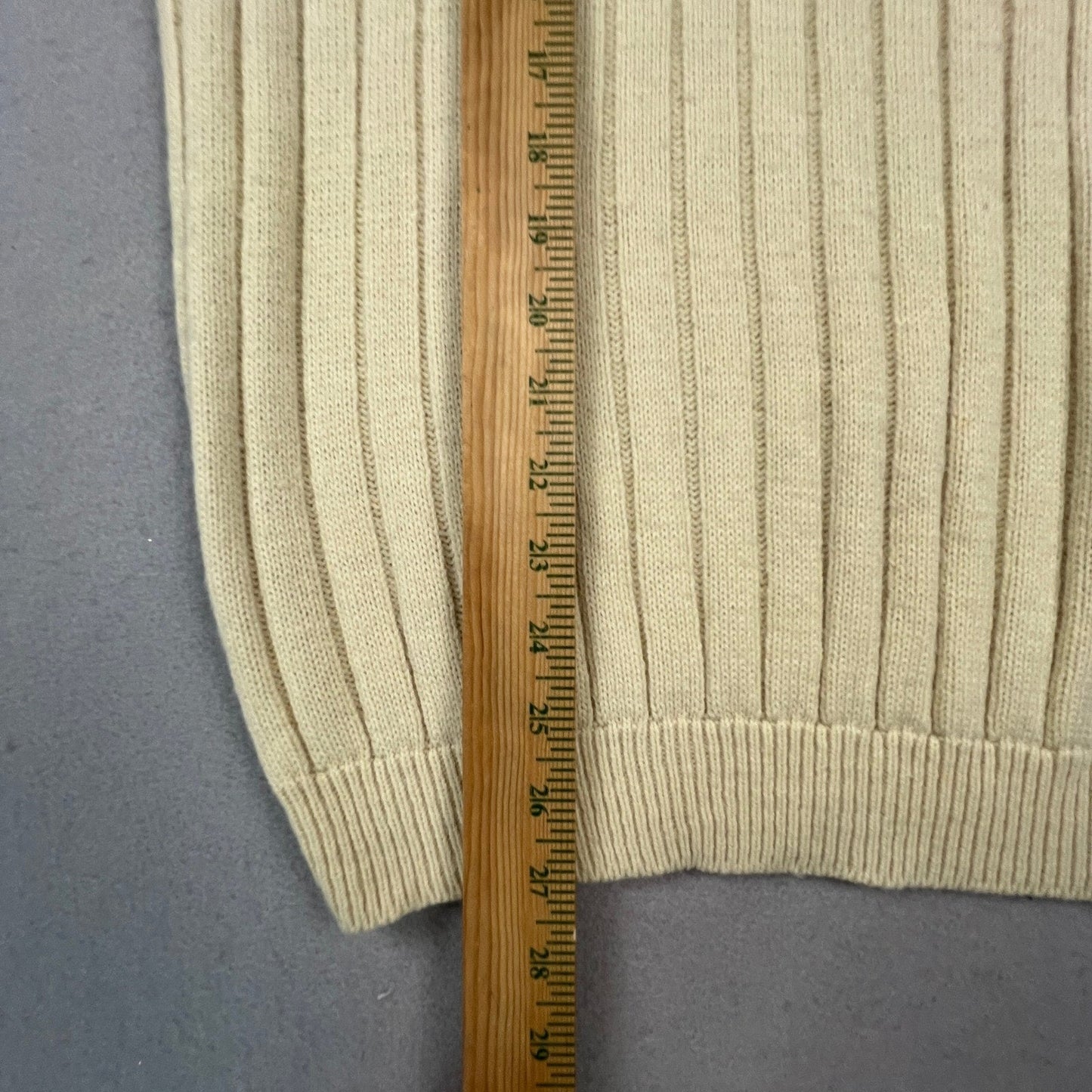 VTG 70s Retro Sweater Vest Women Large Cream Ribbed Knit Wintuk Orlon Brentwood