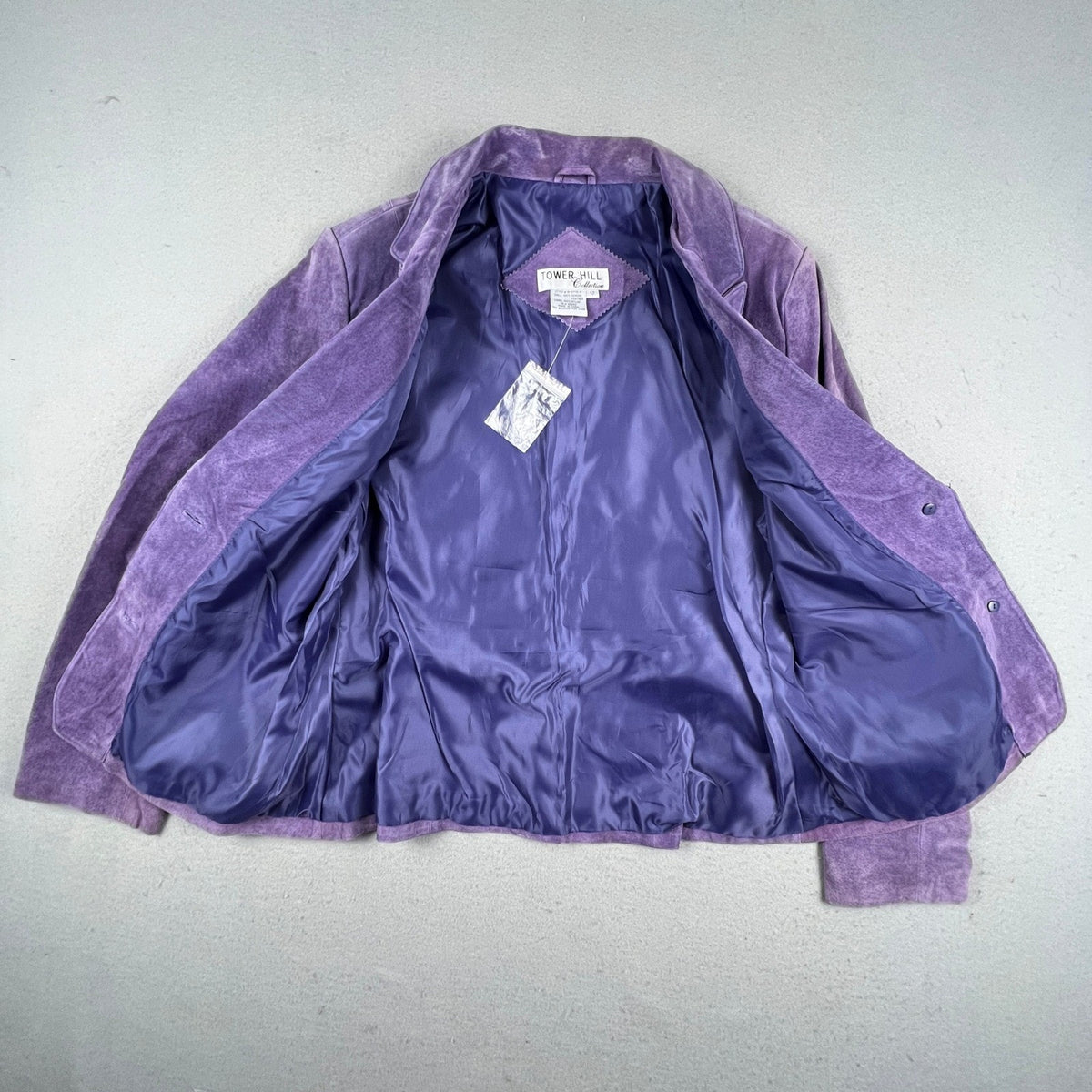 Tower Hill Collection Suede Blazer Women 12 Purple Genuine Leather Vintage Coat