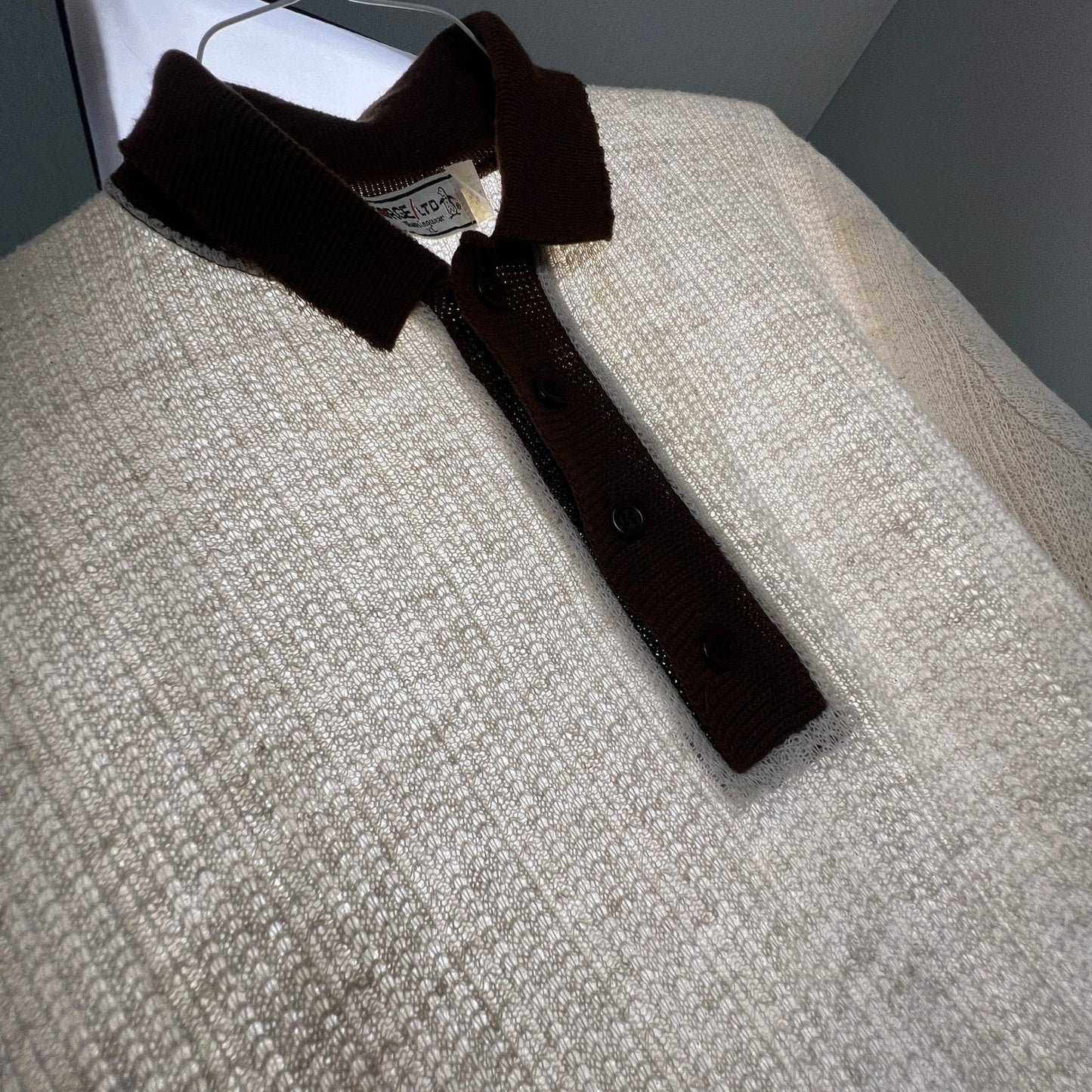 Forge Ltd Munsingwear Knit Polo Mens XL Paper Thin Linen Blend Vintage Retro