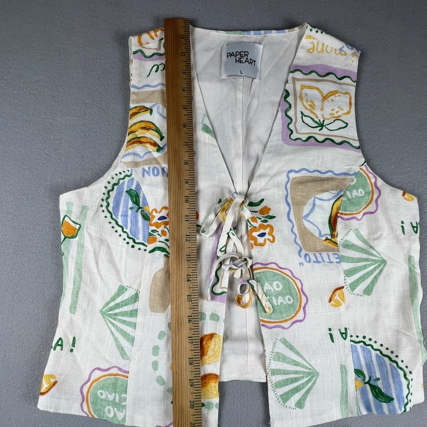 Paper Heart Anthropologie Set Women Large Linen Blend Retro Summer Italy