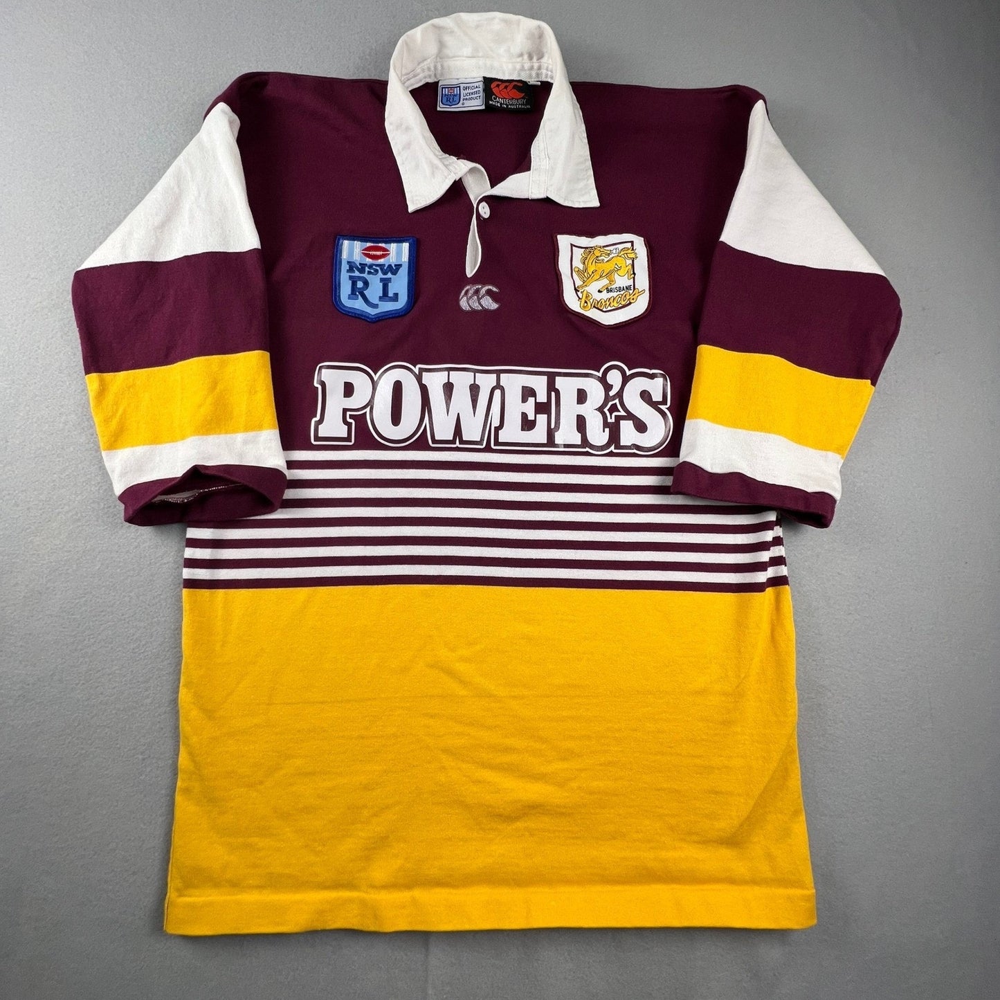 Vintage Brisbane Broncos Canterbury Rugby Jersey Mens XL Power's 90s NSW RL wow