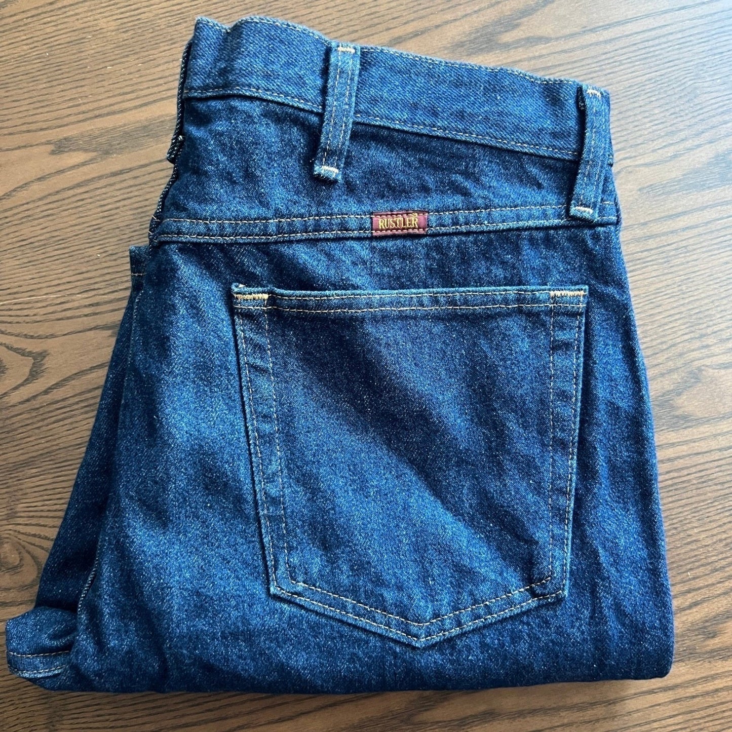 Vintage Rustler Jeans Mens 38x30 Denim Classic Fit Straight Leg Workwear Rodeo
