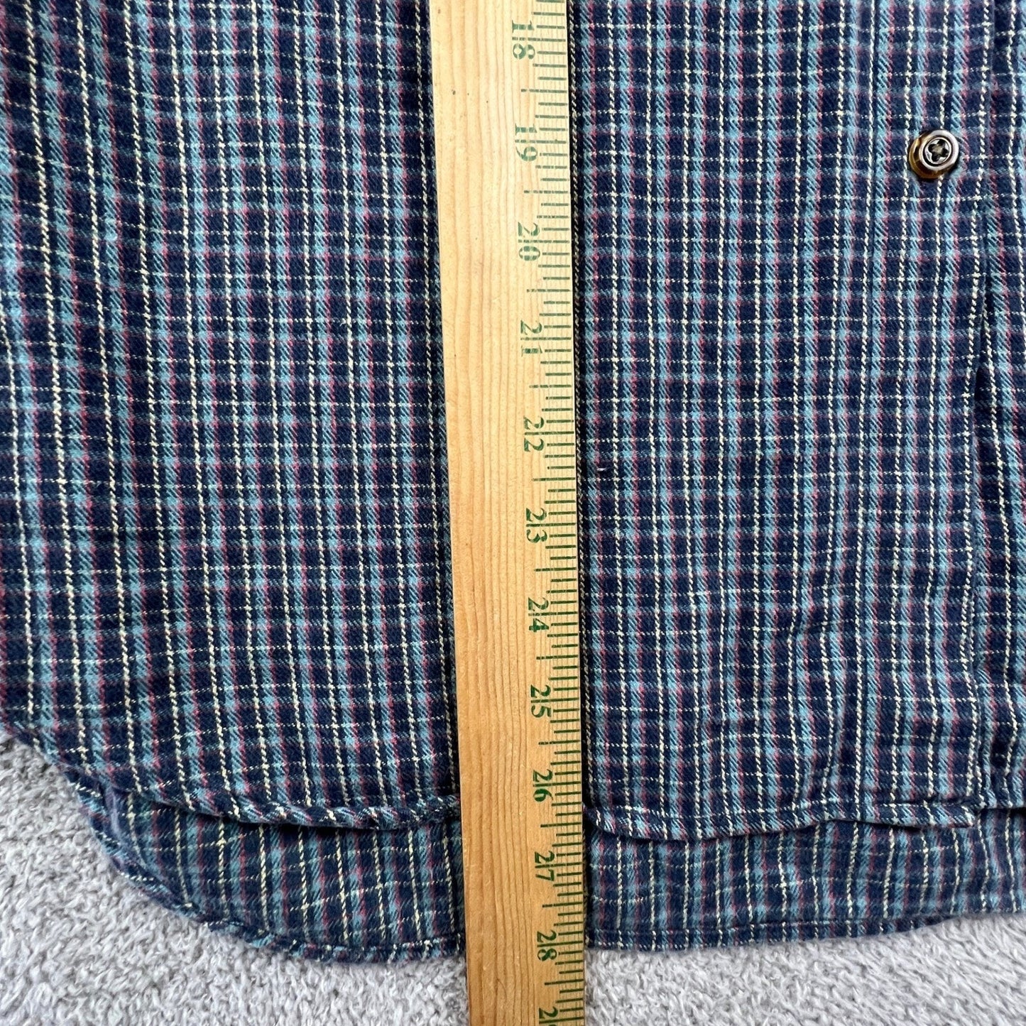 Royal Robbins Plaid Button Down Mens Large Blue Long Sleeve Cotton Flannel Shirt