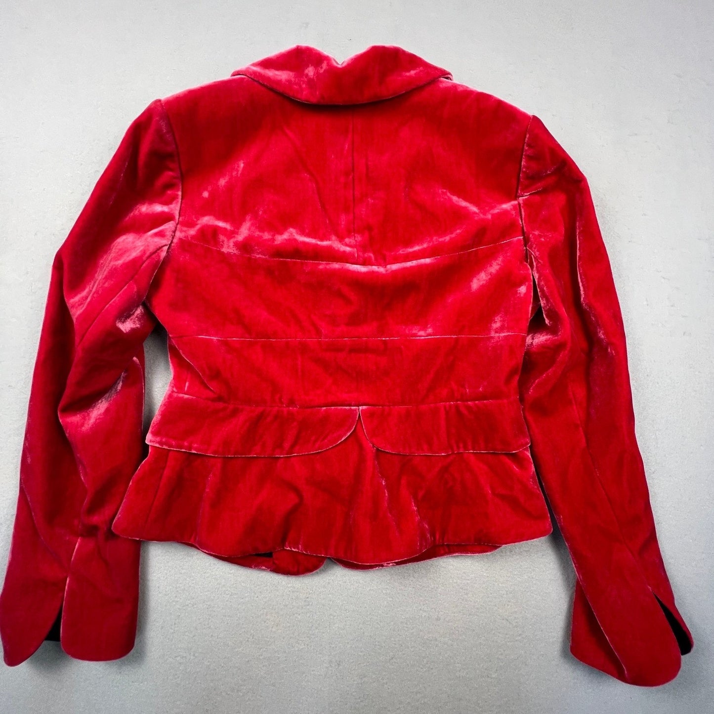 NWT VTG Kay Unger Velvet Blazer Women 8 Red Ornate Holiday Formal Jacket