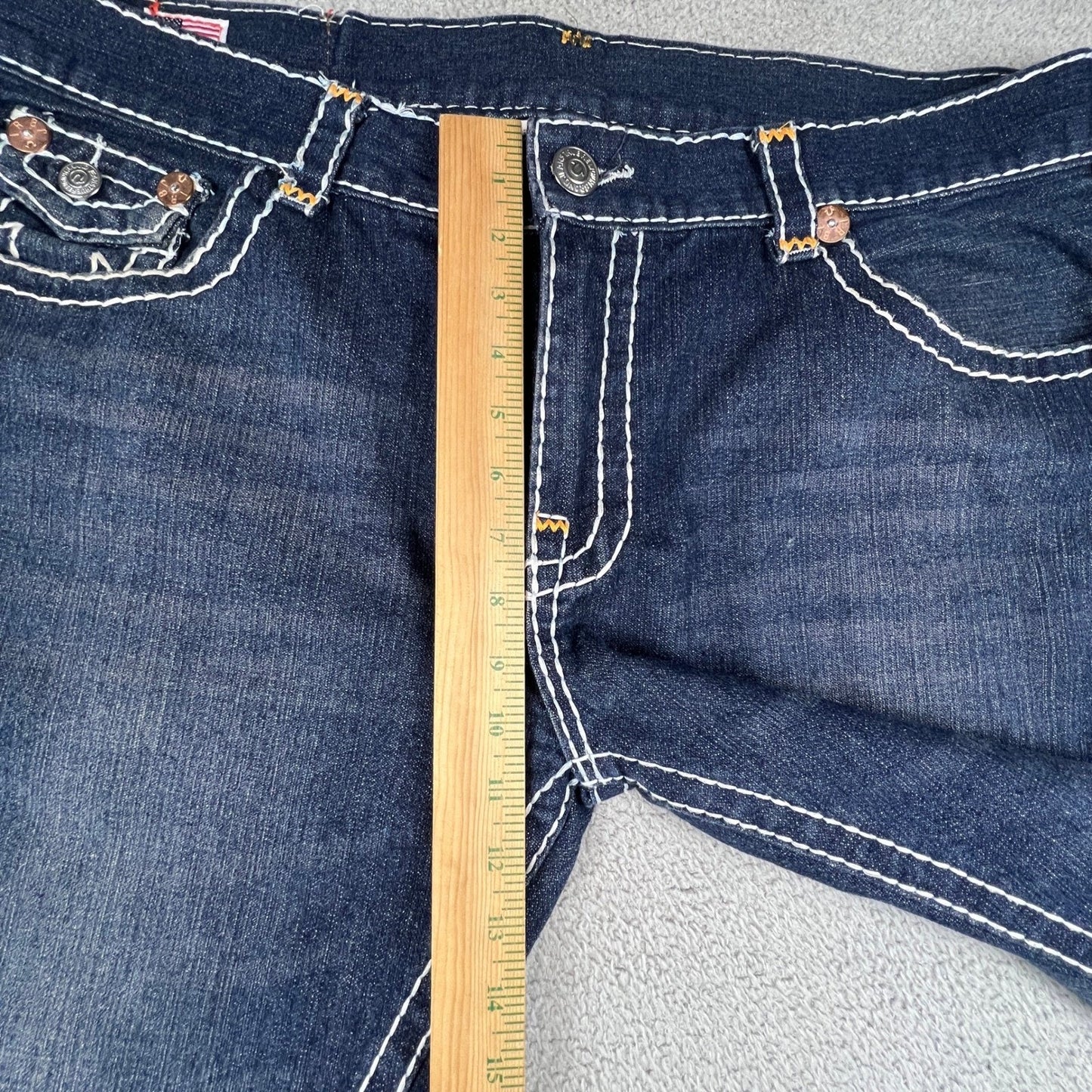 True Religion Joey Super T Jeans Mens 40 Blue Contrast Stitch Made in USA Y2K
