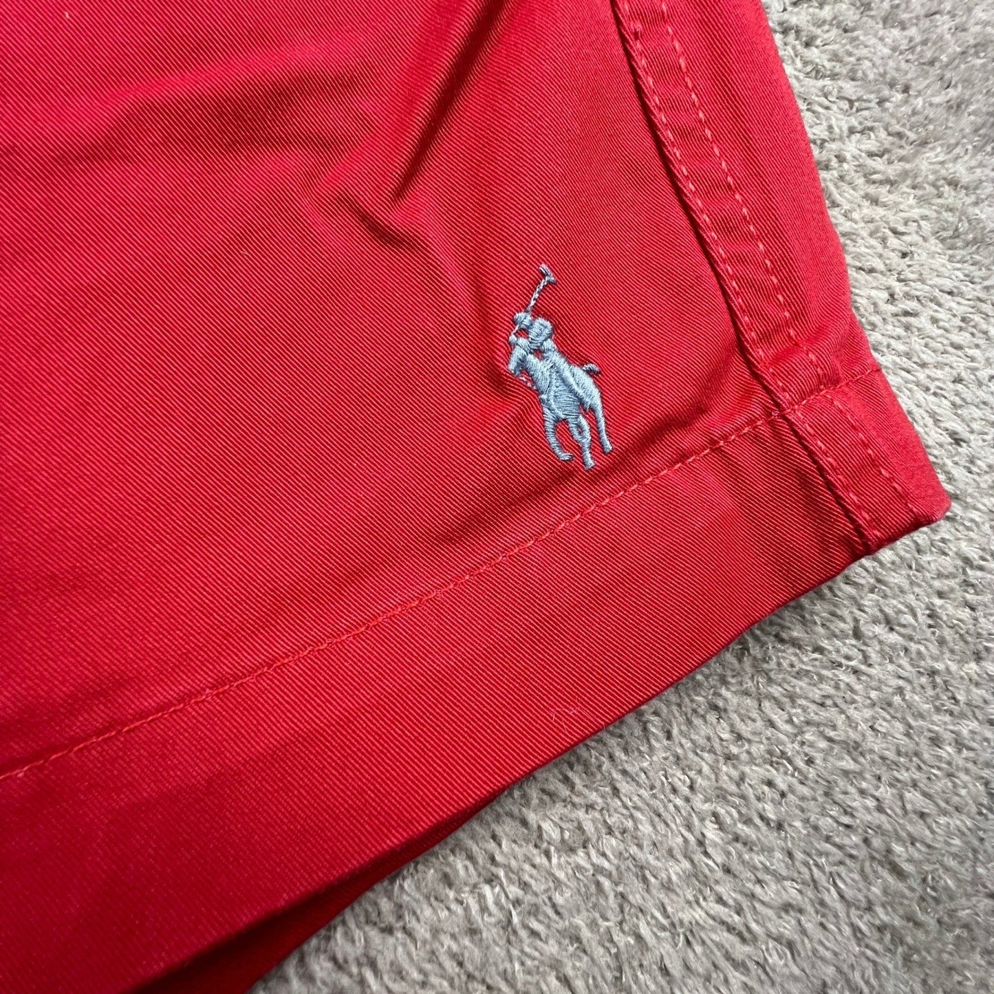 Polo Ralph Lauren Shorts Mens XXL Red Stretch Classic Fit Elastic Waist Chino