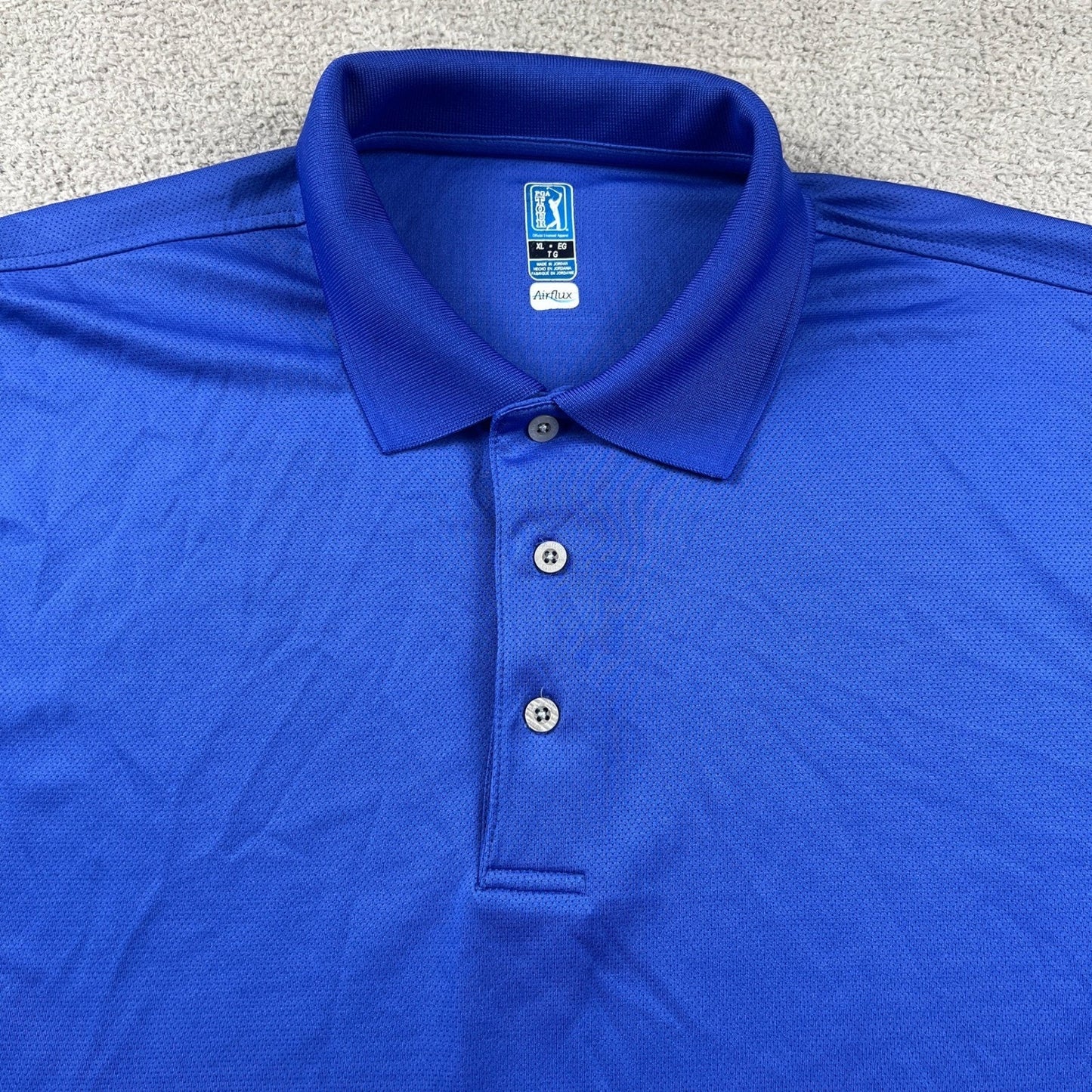 PGA Tour Airflux Golf Top Polo Shirt Mens XL Blue Short Sleeve