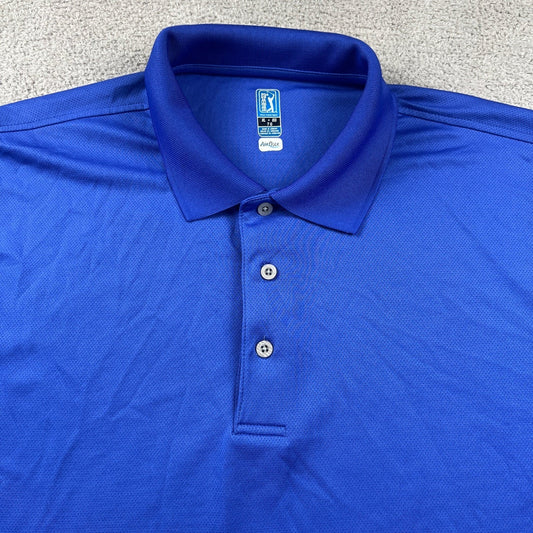 PGA Tour Airflux Golf Top Polo Shirt Mens XL Blue Short Sleeve